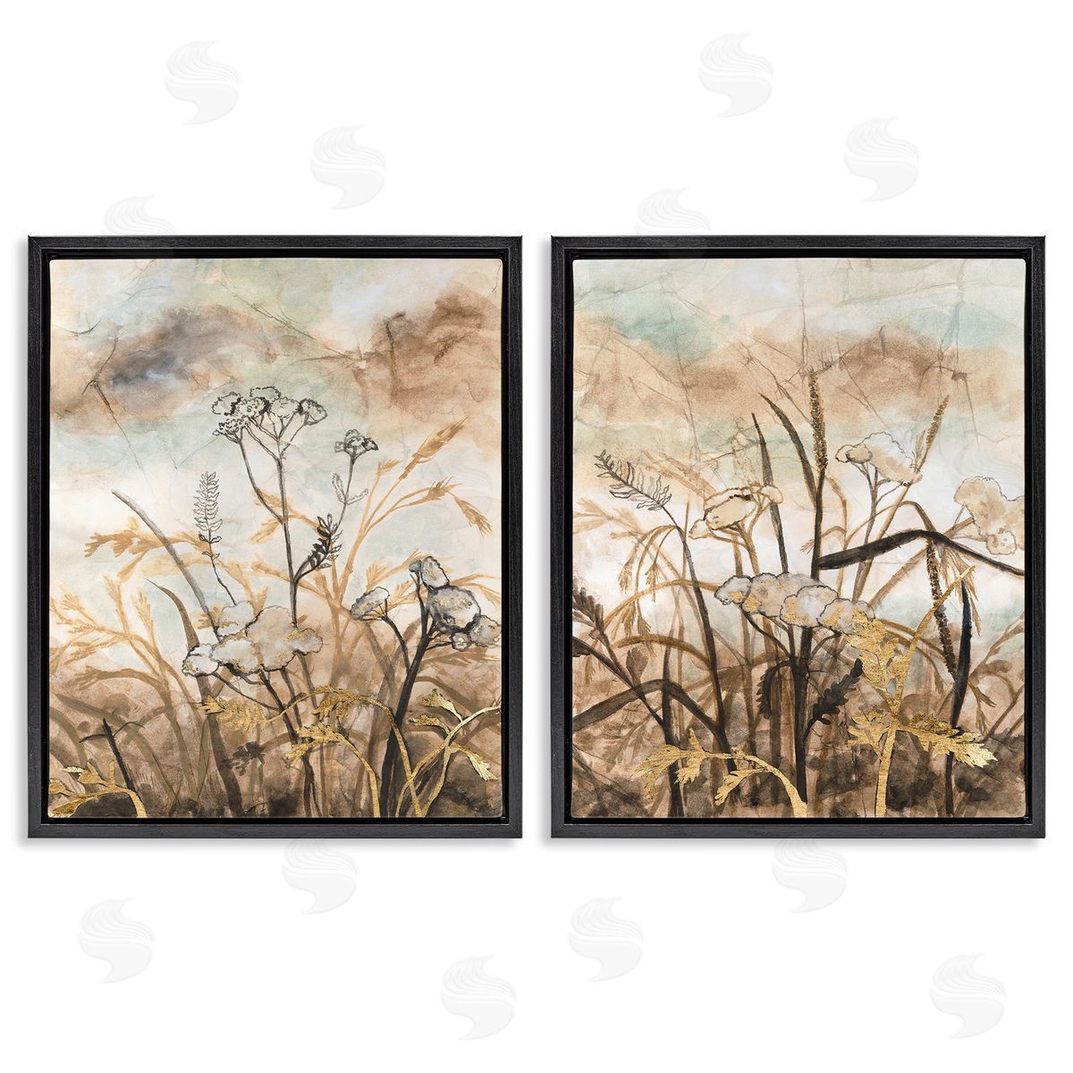Vanna Lam Abstract Nature Outlines Black Floating Frame Canvas Wall Art Print