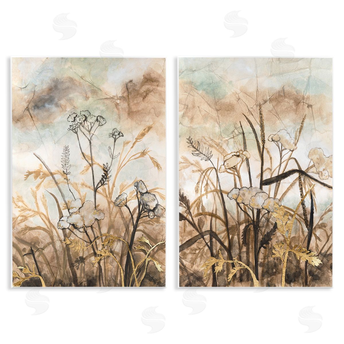 Vanna Lam Abstract Nature Outlines Wooden Wall Plaque Art Print
