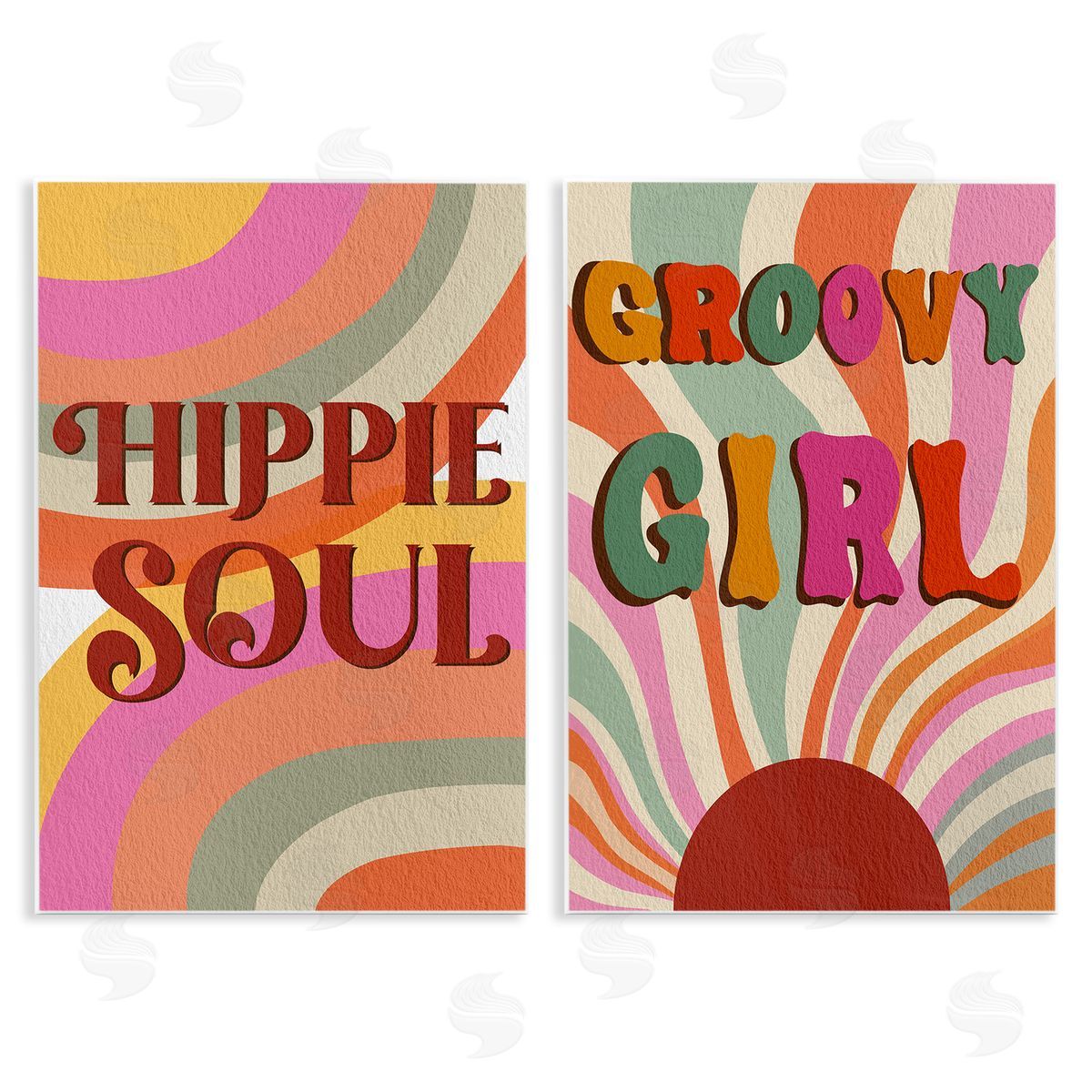 Regina Moore Groovy Striped Phrases Wooden Wall Plaque Art Print