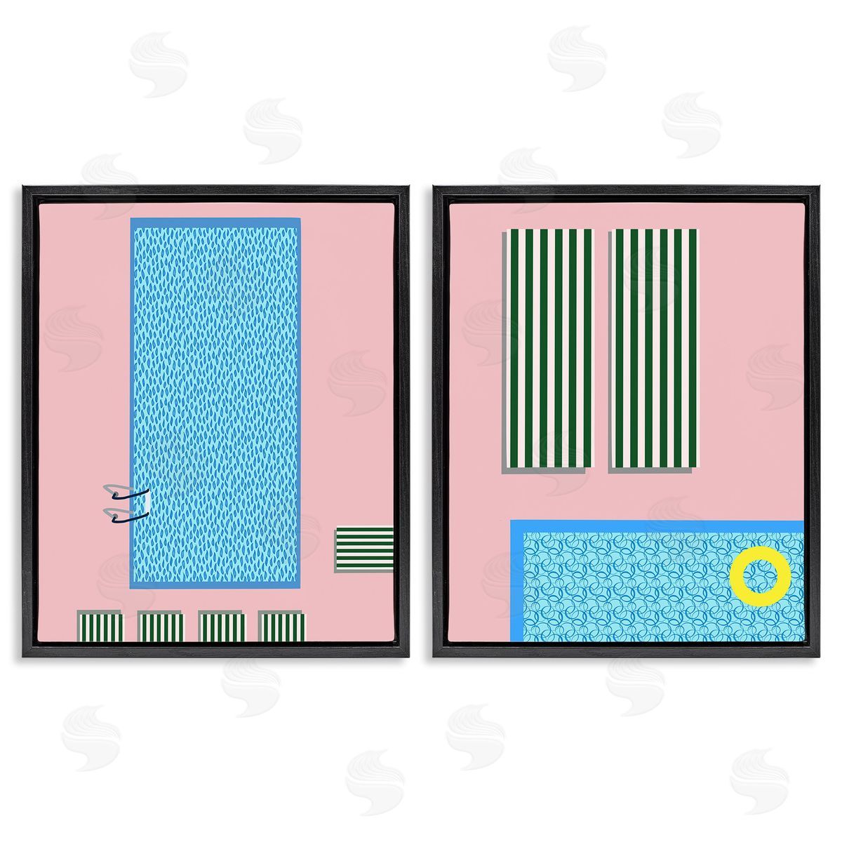 Regina Moore Modern Swimming Pool Black Floating Frame Canvas Wall Art Print