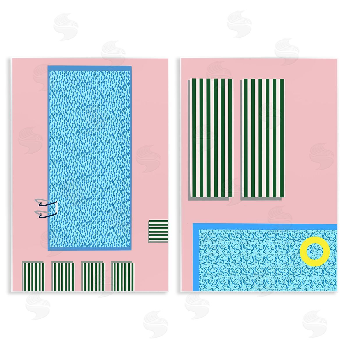 Regina Moore Modern Swimming Pool Wooden Wall Plaque Art Print