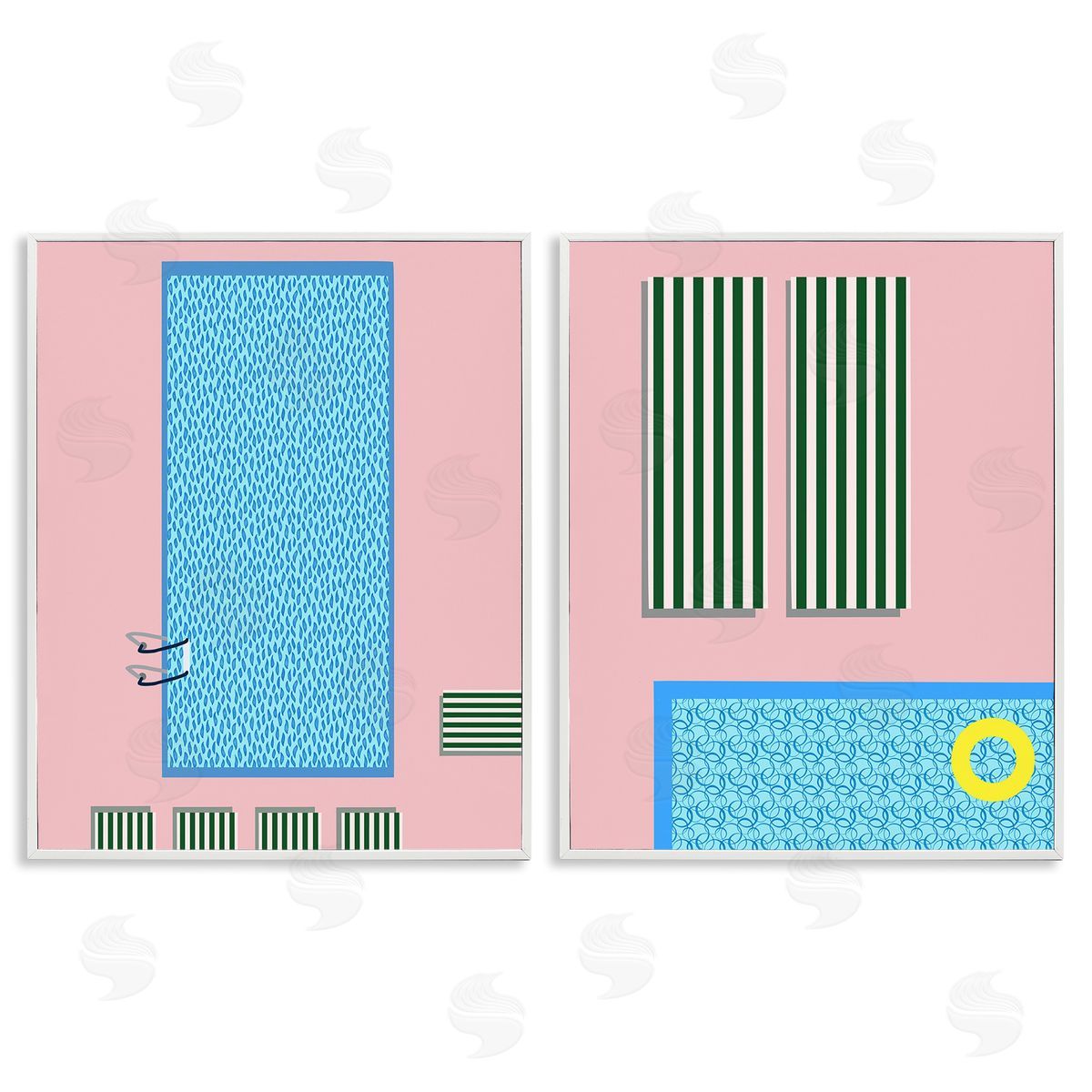 Regina Moore Modern Swimming Pool White Framed Giclee Wall Art Print