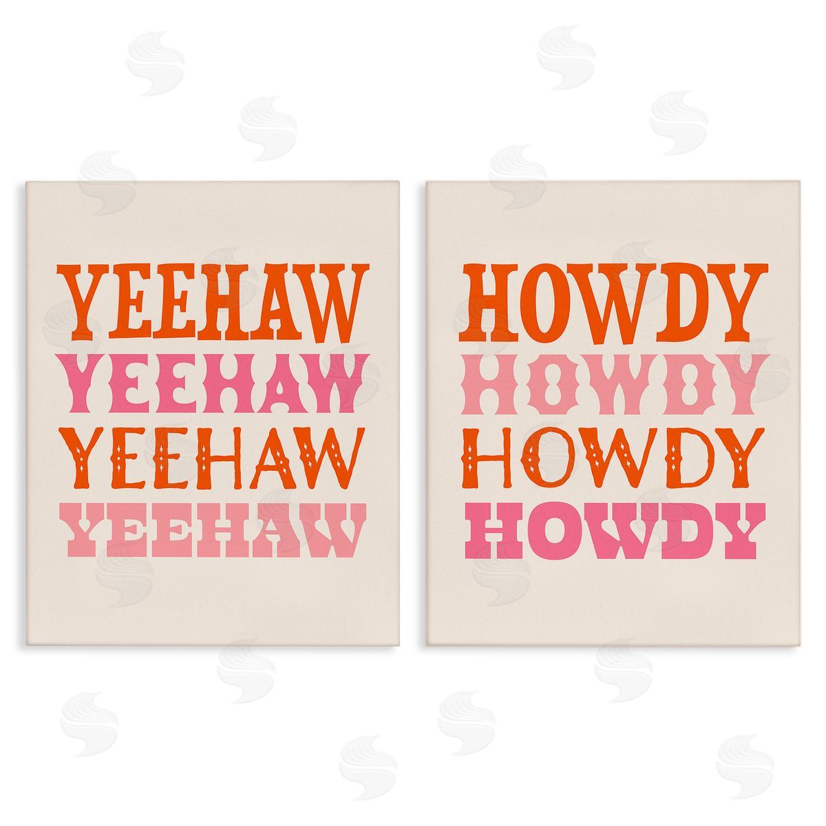 Victoria Barnes Yeehaw & Howdy Typography Canvas Wall Art Print