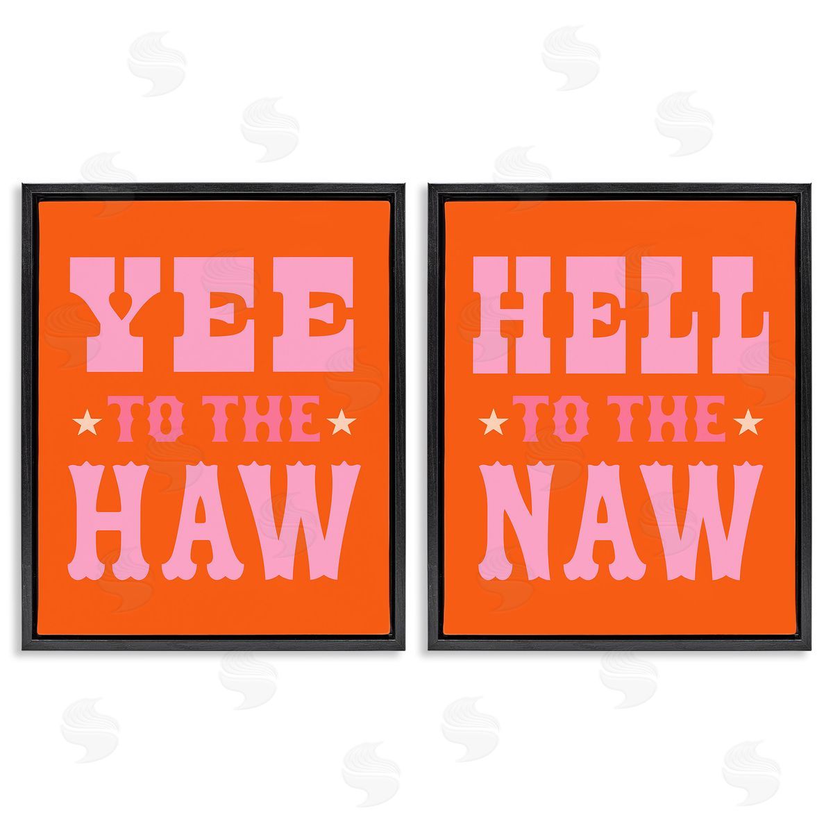 Victoria Barnes Funny Cowgirl Phrases Black Floating Frame Canvas Wall Art Print