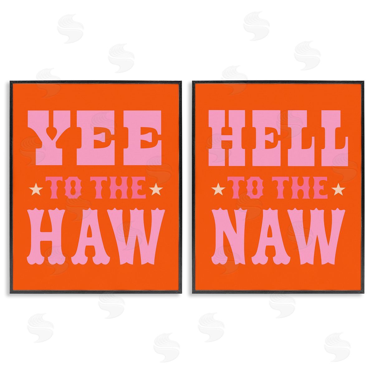 Victoria Barnes Funny Cowgirl Phrases Black Framed Giclee Wall Art Print