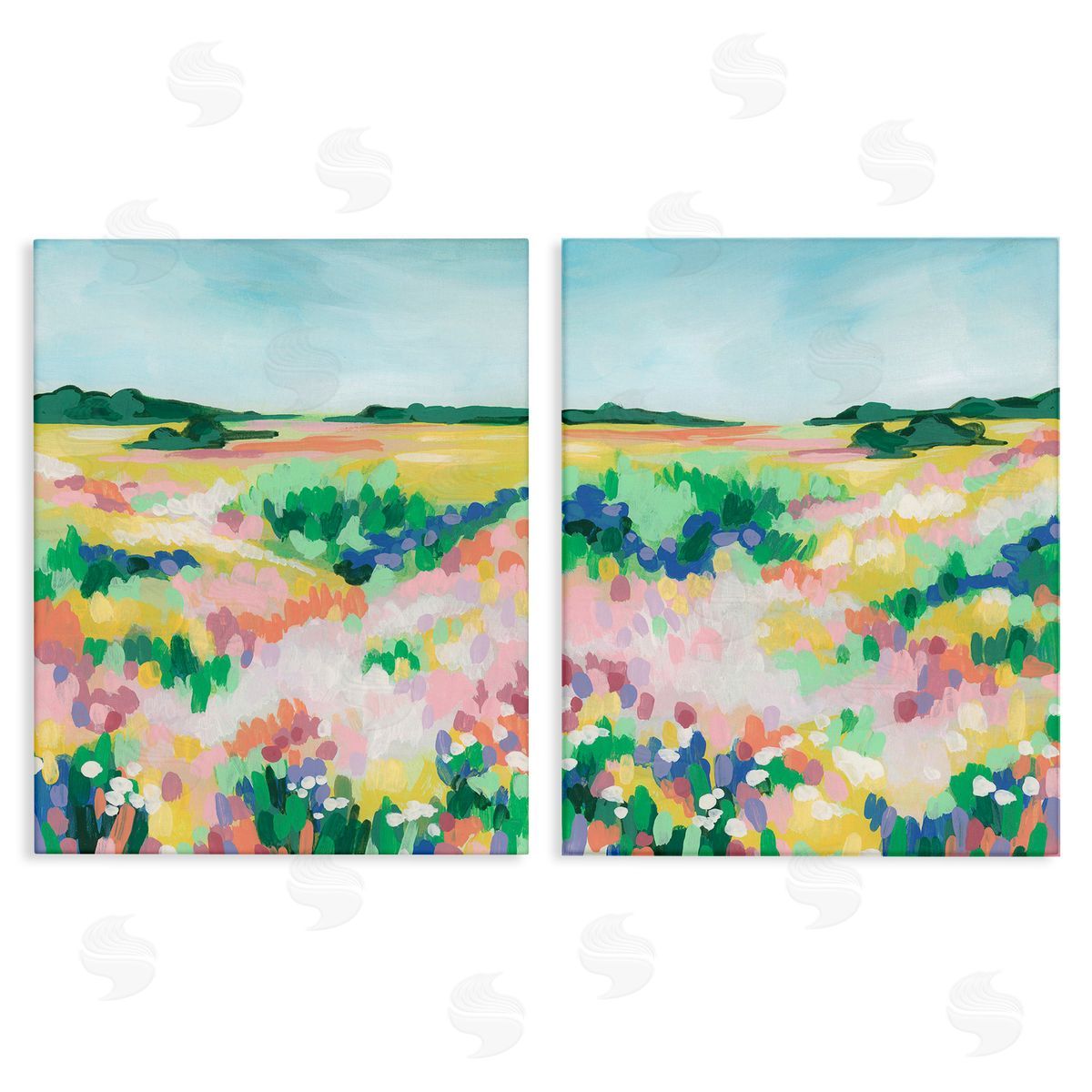 June Erica Vess Modern Country Meadow Canvas Wall Art Print