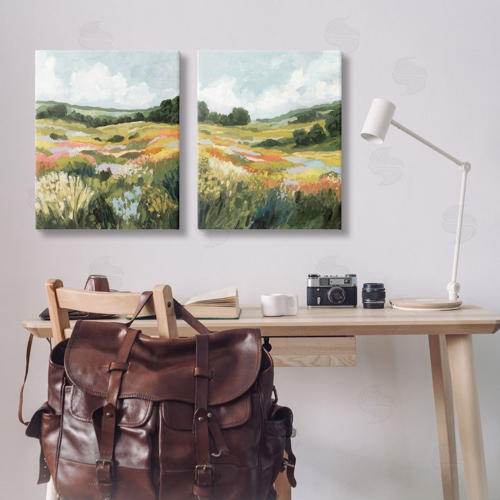 Victoria Barnes Vast Meadow Painting Canvas Wall Art Print in Room