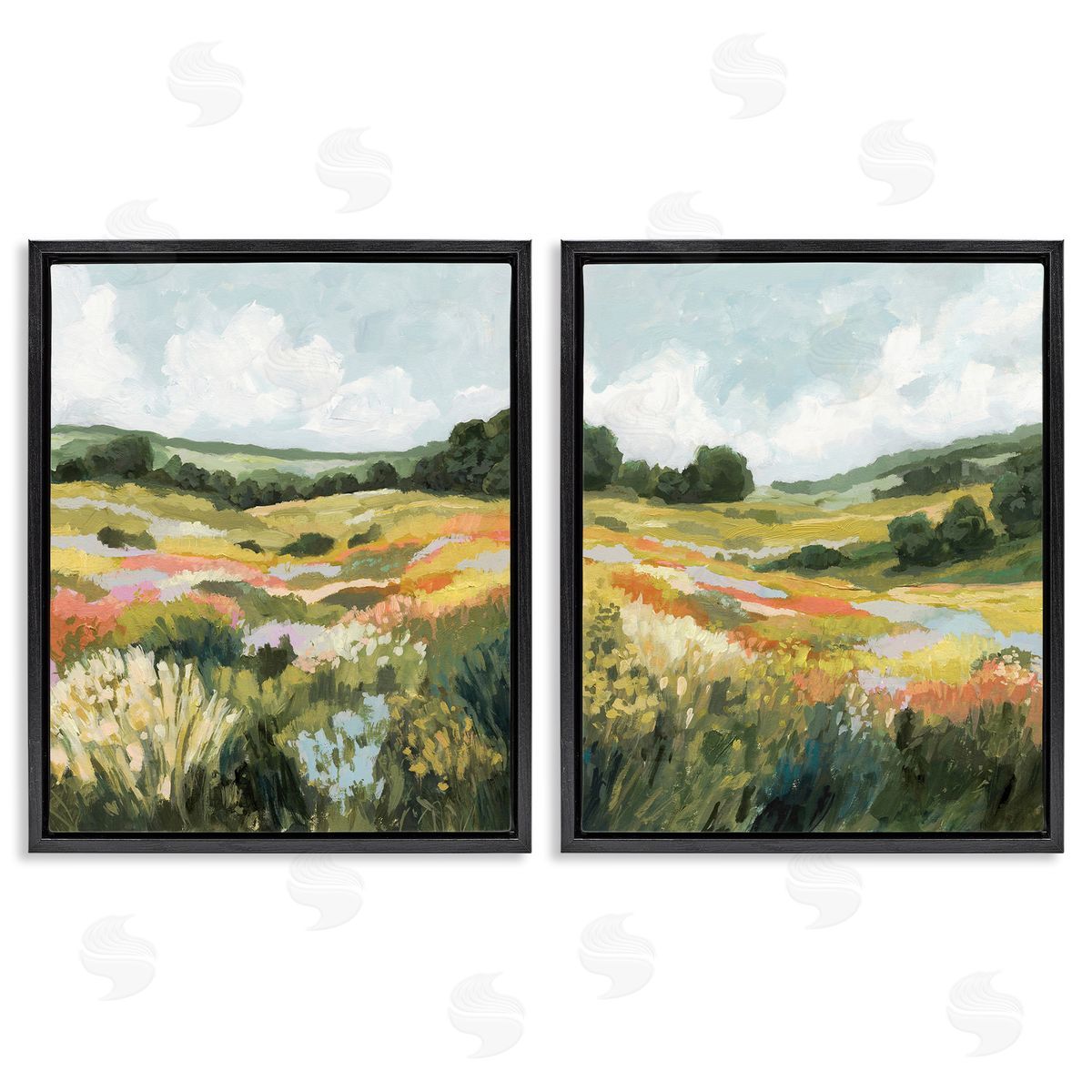 Victoria Barnes Vast Meadow Painting Black Floating Frame Canvas Wall Art Print