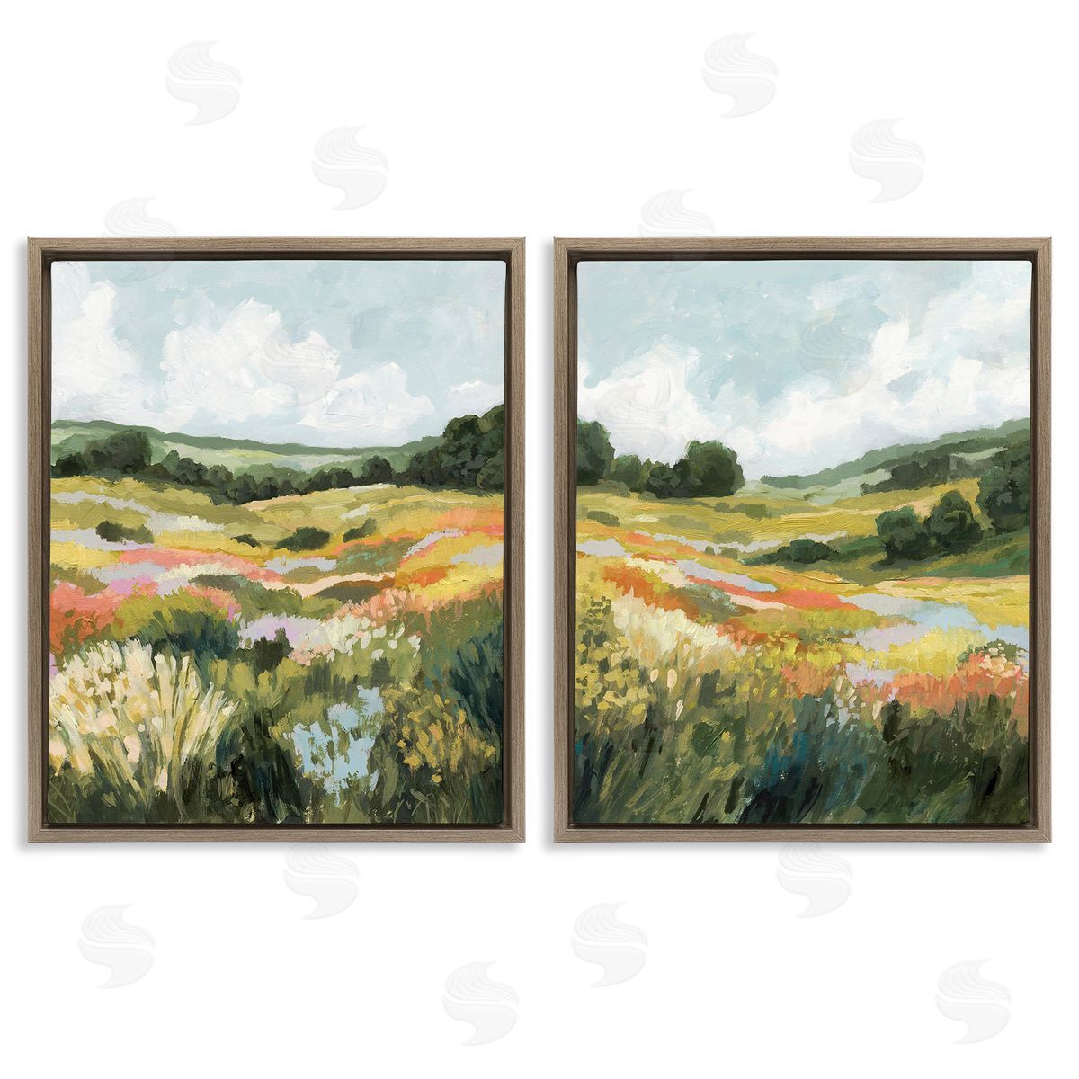 Victoria Barnes Vast Meadow Painting Brown Floating Frame Canvas Wall Art Print