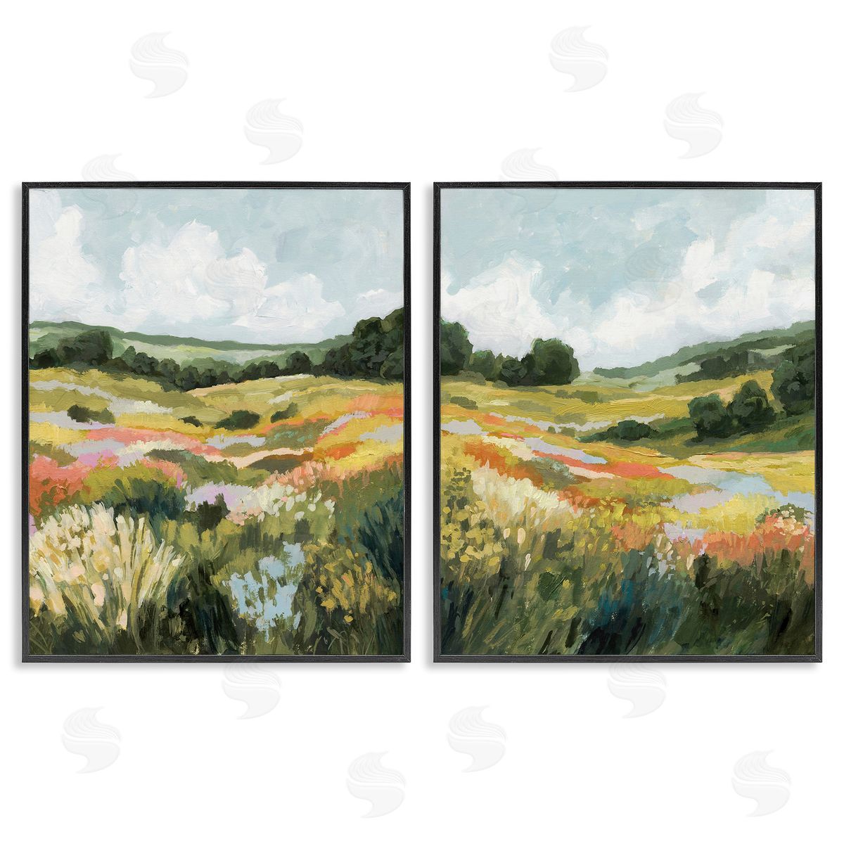 Victoria Barnes Vast Meadow Painting Black Framed Giclee Wall Art Print