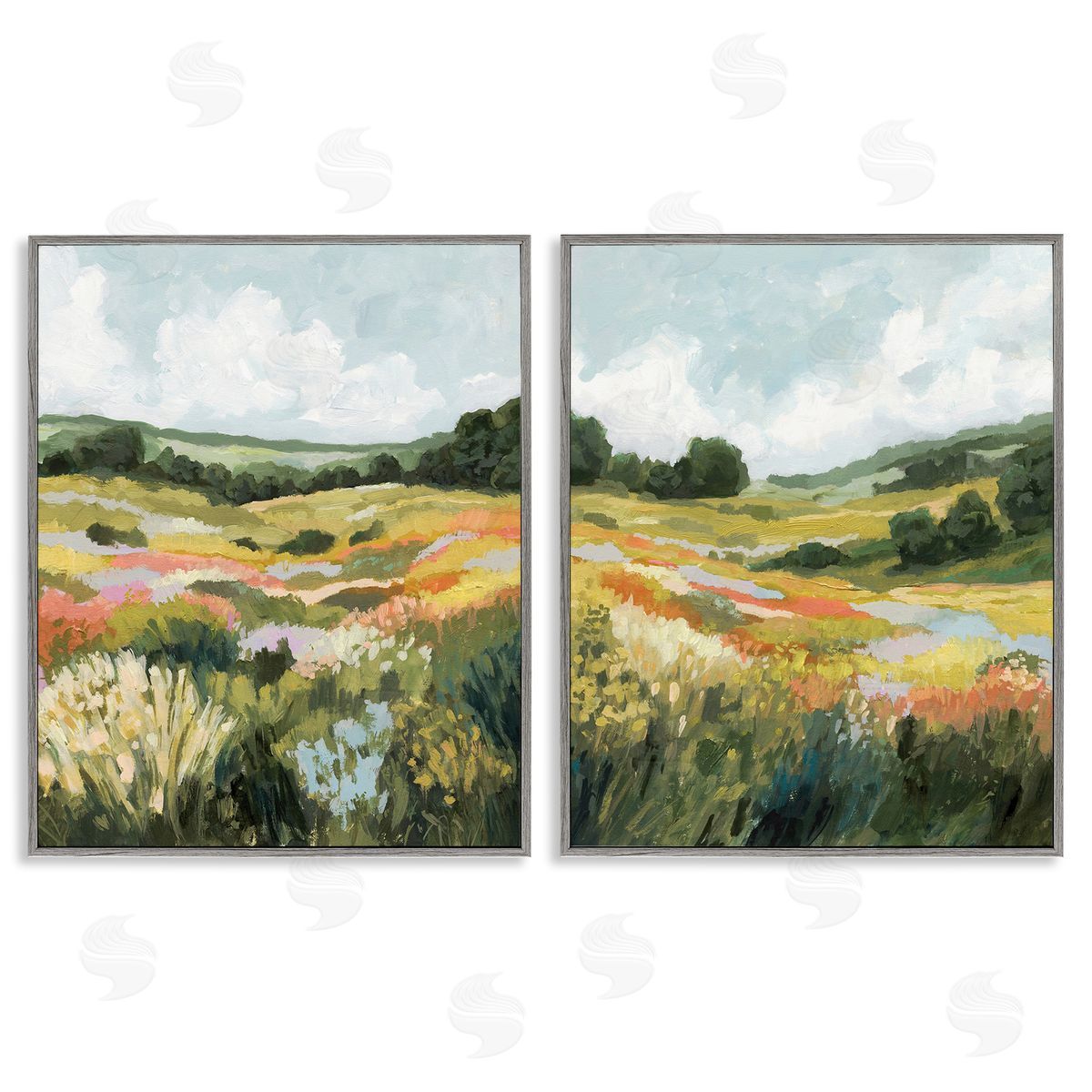 Victoria Barnes Vast Meadow Painting Gray Framed Giclee Wall Art Print