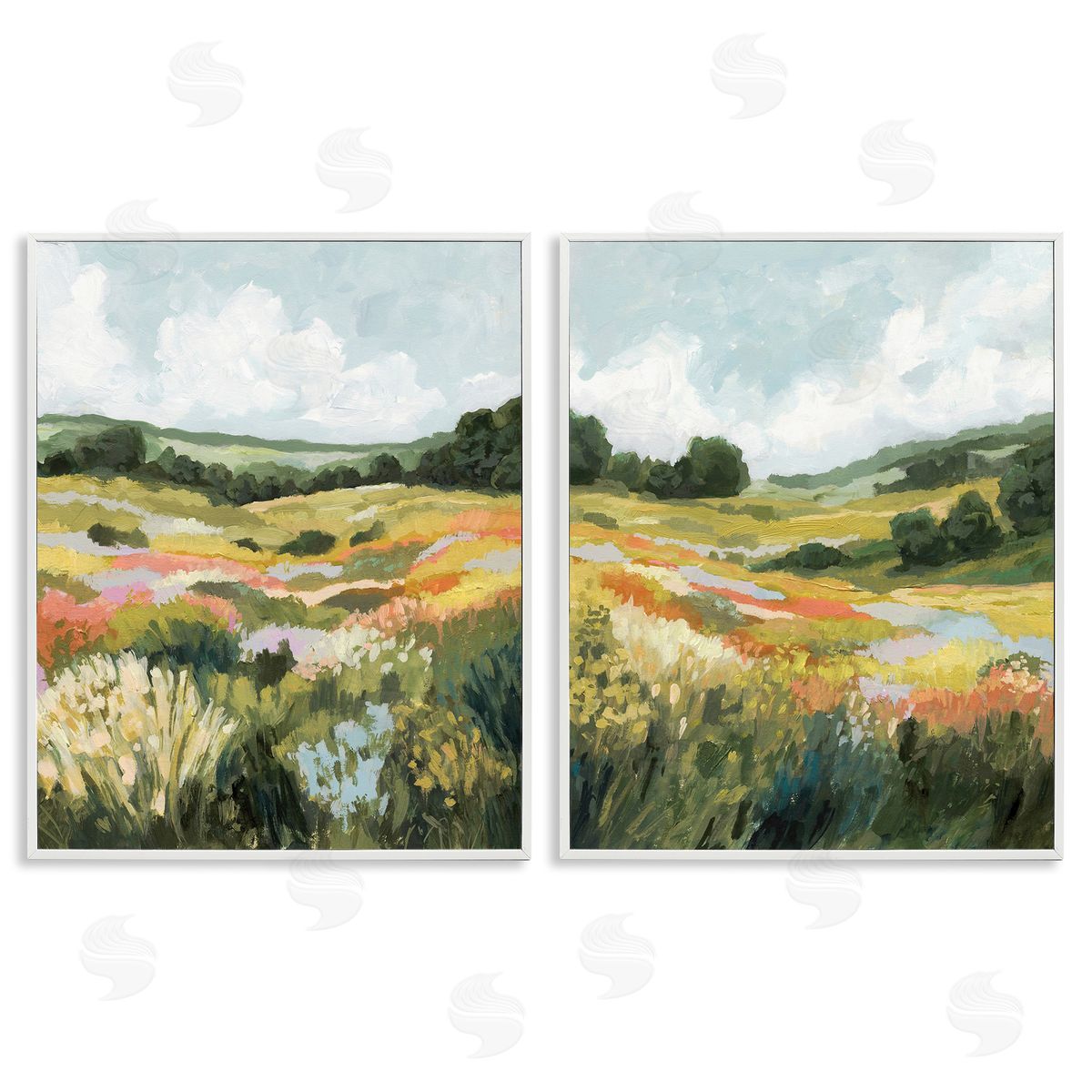 Victoria Barnes Vast Meadow Painting White Framed Giclee Wall Art Print