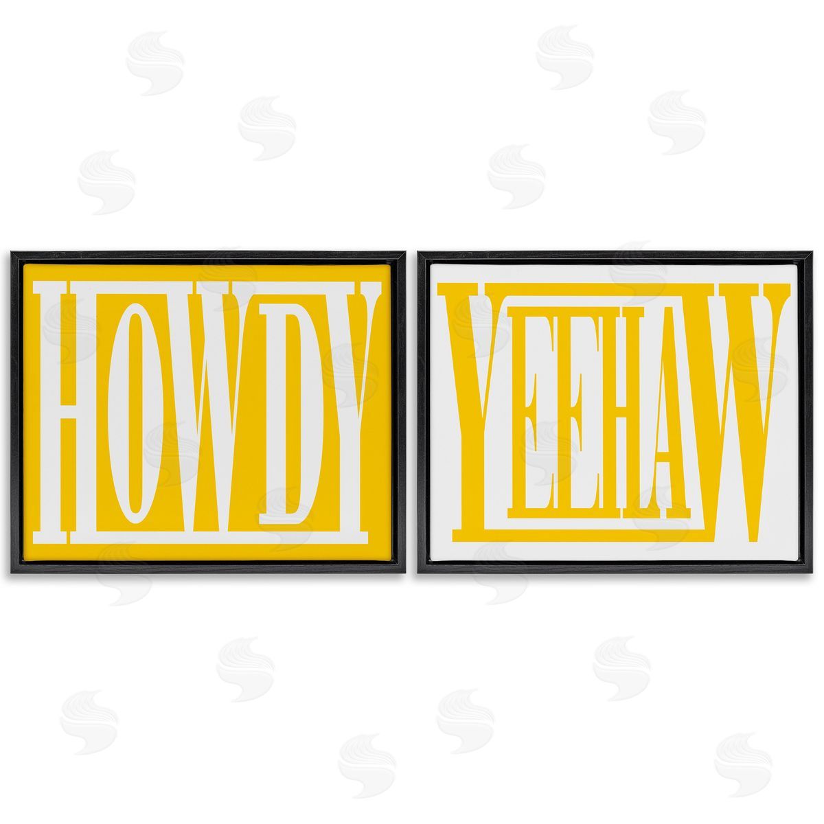 Grace Popp Yellow Howdy & Yeehaw Black Floating Frame Canvas Wall Art Print