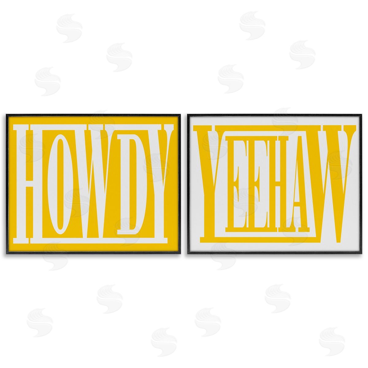 Grace Popp Yellow Howdy & Yeehaw Black Framed Giclee Wall Art Print