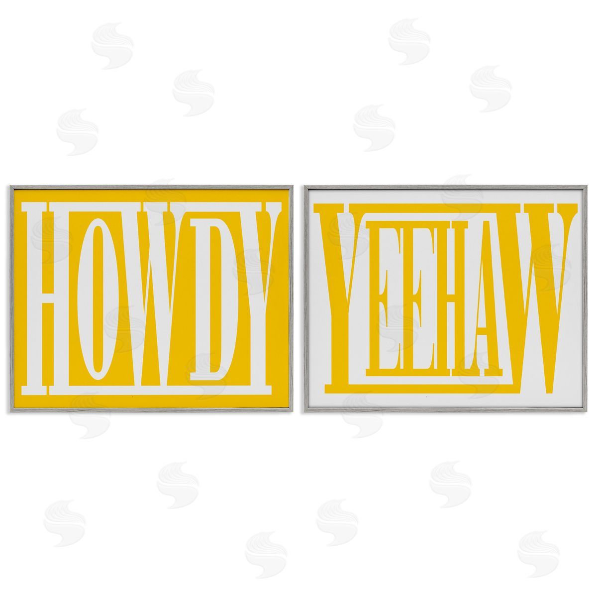 Grace Popp Yellow Howdy & Yeehaw Gray Framed Giclee Wall Art Print