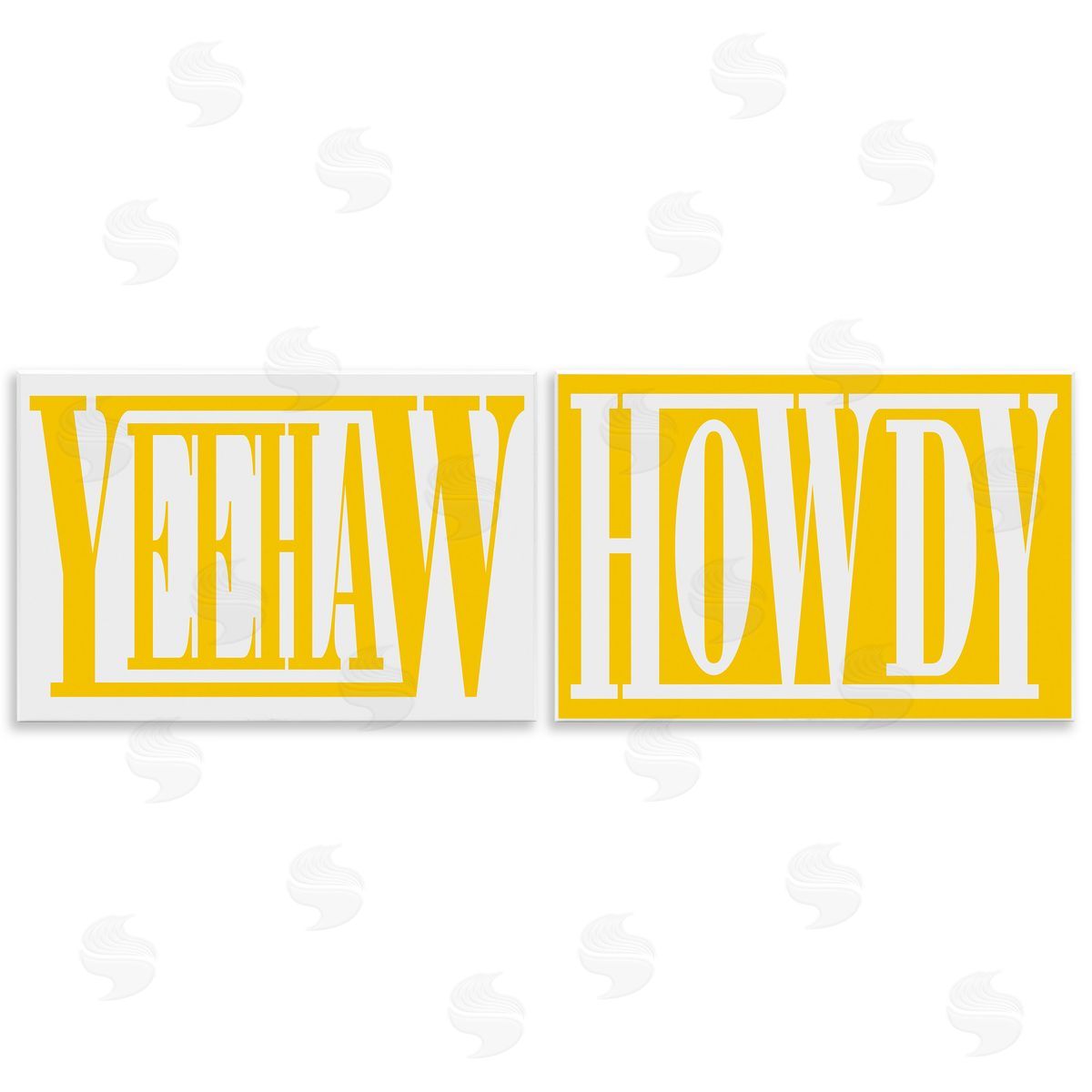 Grace Popp Yellow Howdy & Yeehaw Wooden Wall Plaque Art Print