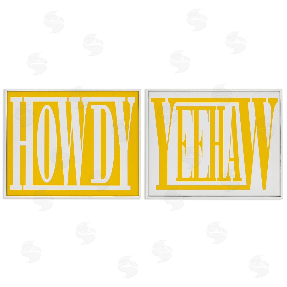 Grace Popp Yellow Howdy & Yeehaw White Framed Giclee Wall Art Print