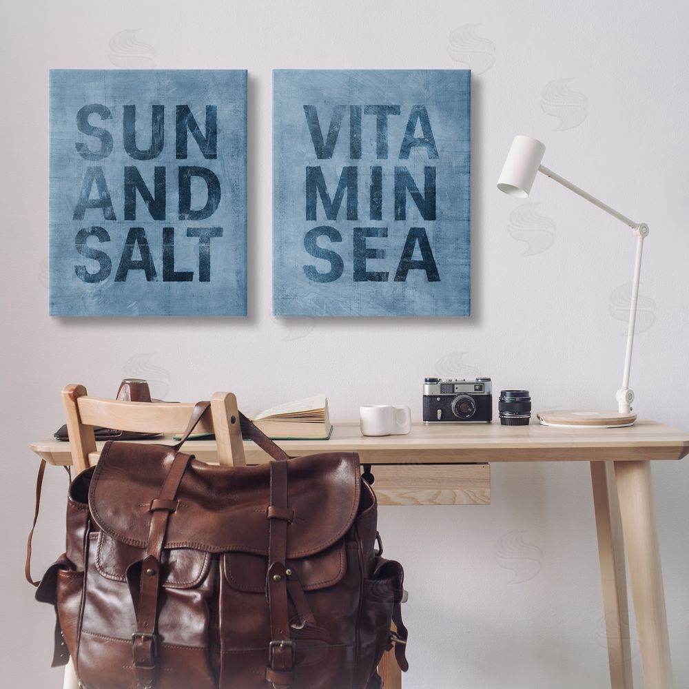 Victoria Barnes Summer Beachy Phrases Canvas Wall Art Print in Room