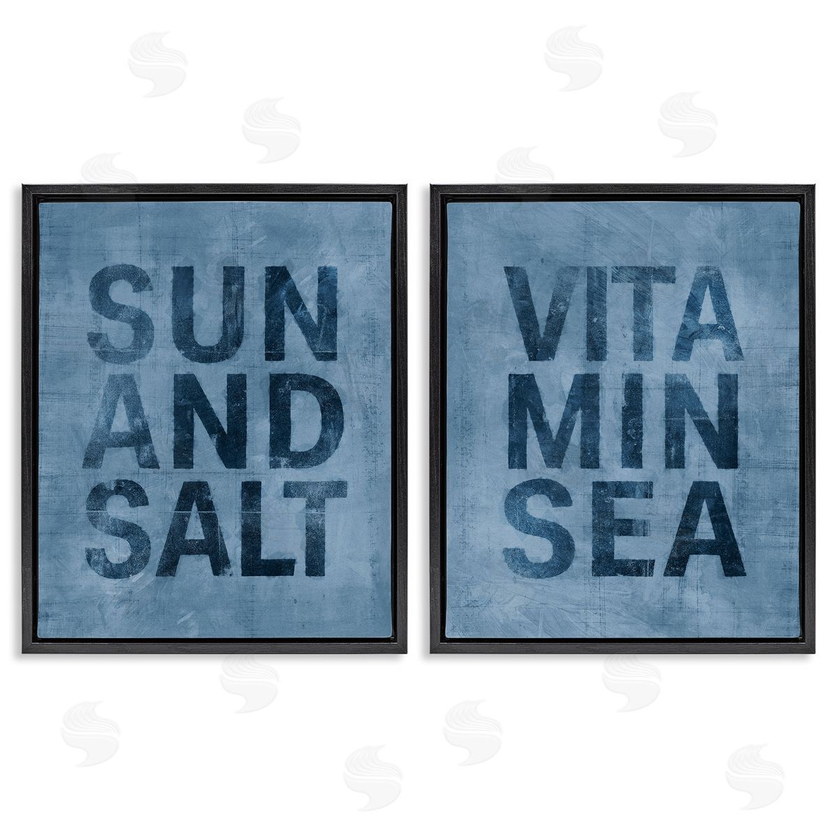 Victoria Barnes Summer Beachy Phrases Black Floating Frame Canvas Wall Art Print