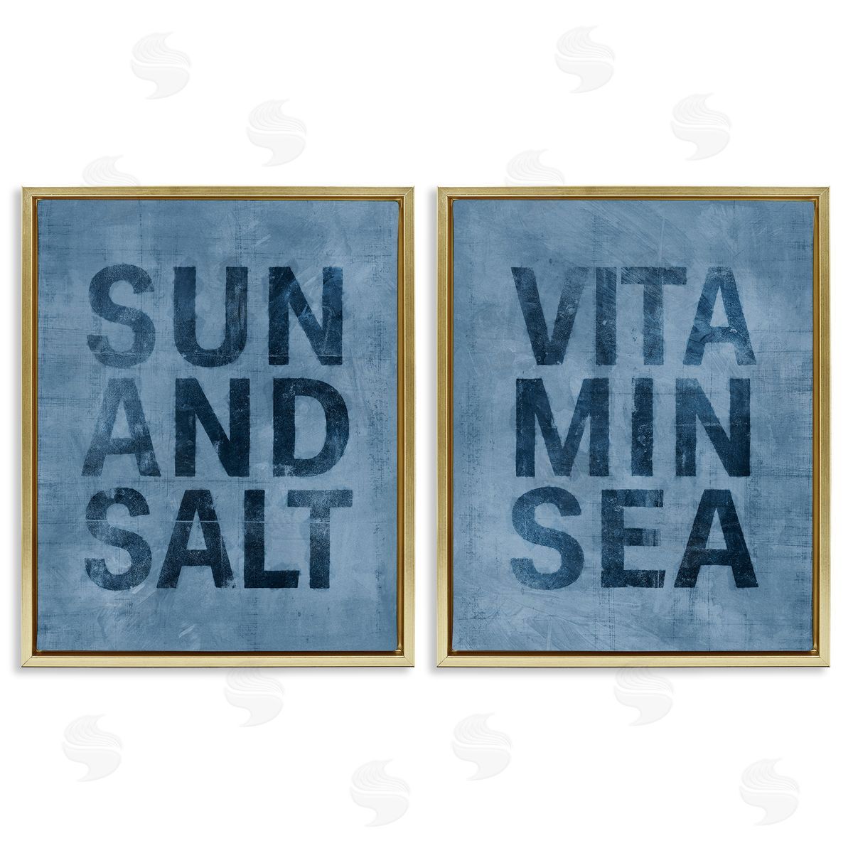 Victoria Barnes Summer Beachy Phrases Gold Floating Frame Canvas Wall Art Print