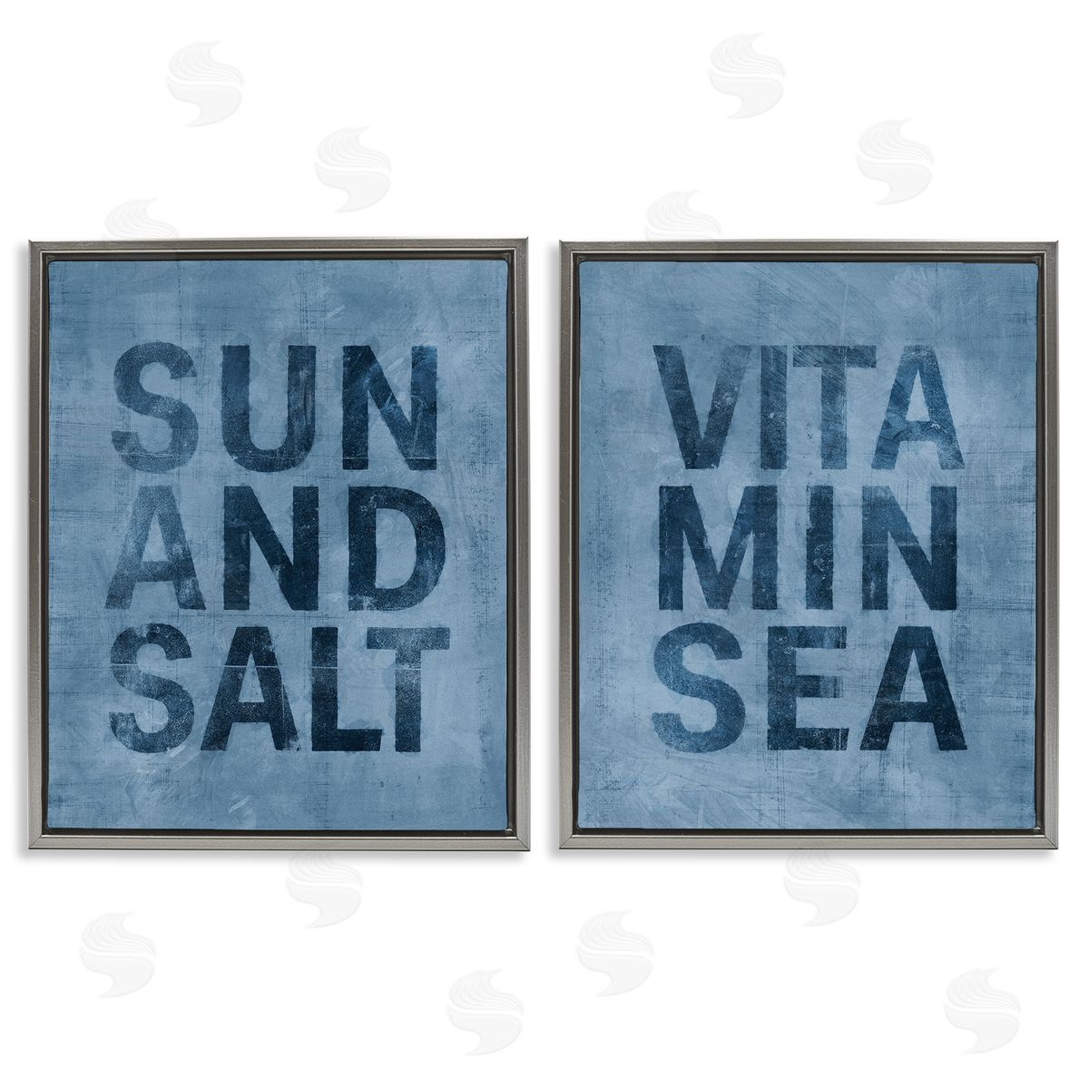 Victoria Barnes Summer Beachy Phrases Gray Floating Frame Canvas Wall Art Print