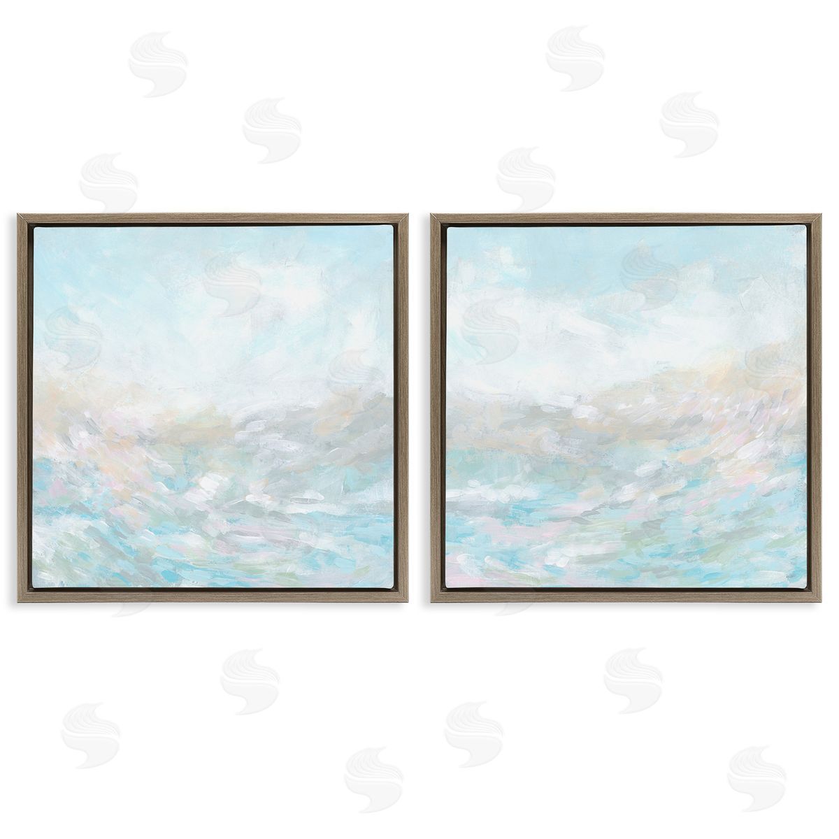 June Erica Vess Abstract Fog Landscape Brown Floating Frame Canvas Wall Art Print