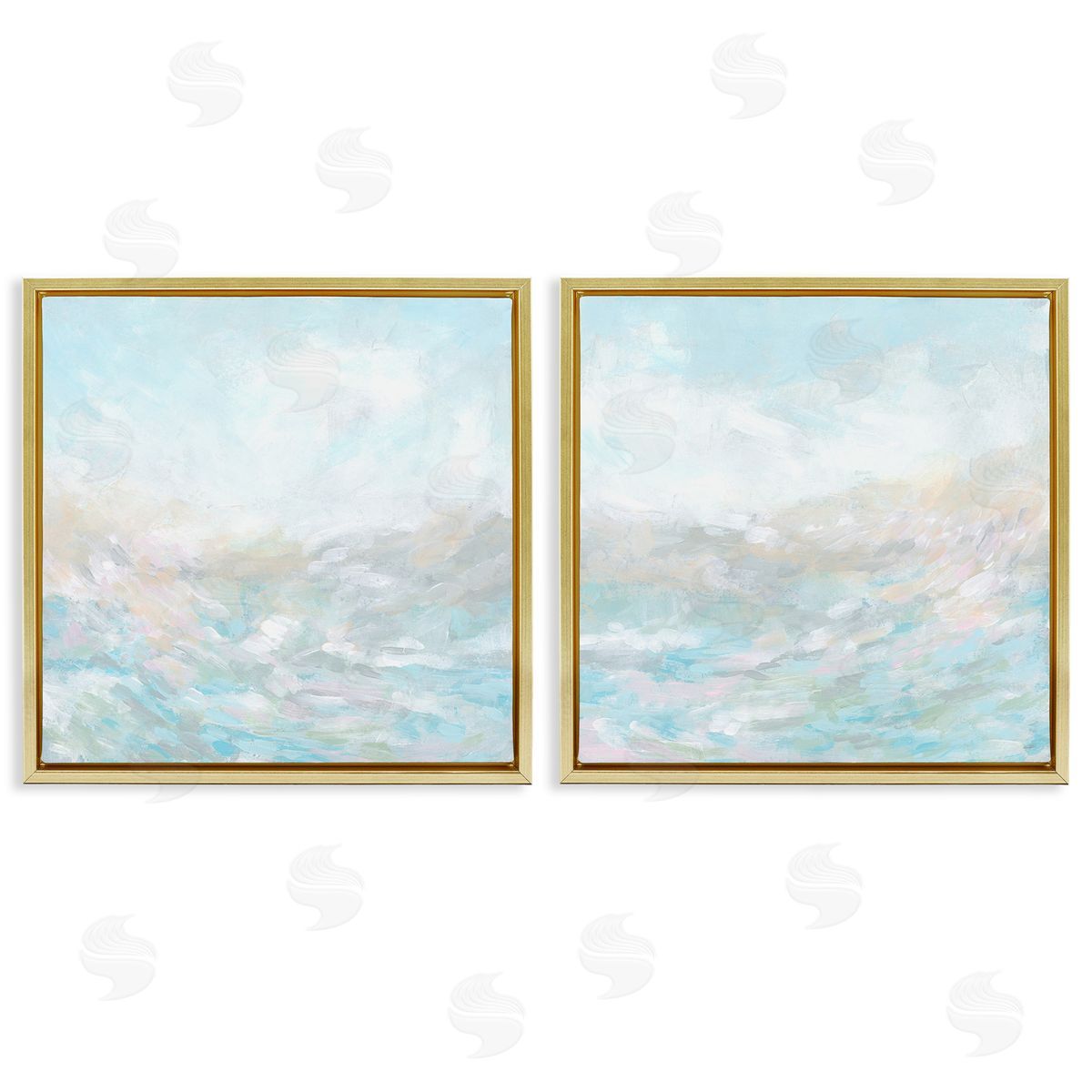 June Erica Vess Abstract Fog Landscape Gold Floating Frame Canvas Wall Art Print