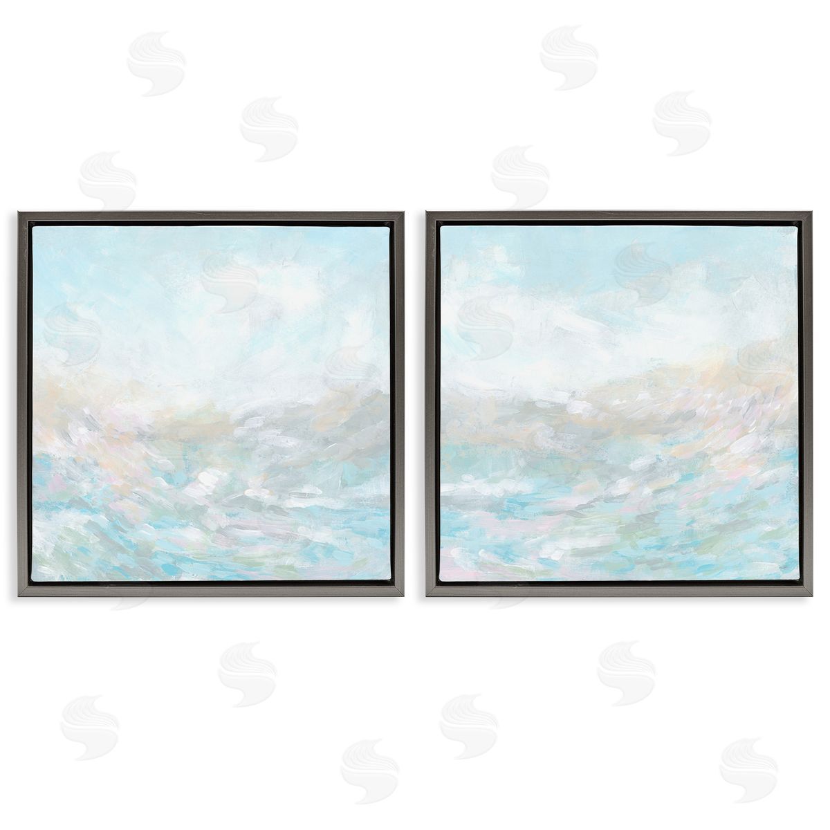 June Erica Vess Abstract Fog Landscape Gray Floating Frame Canvas Wall Art Print