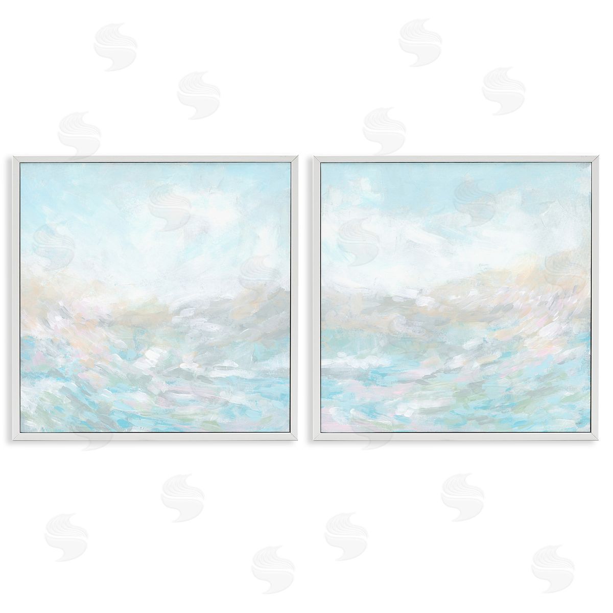 June Erica Vess Abstract Fog Landscape White Framed Giclee Wall Art Print
