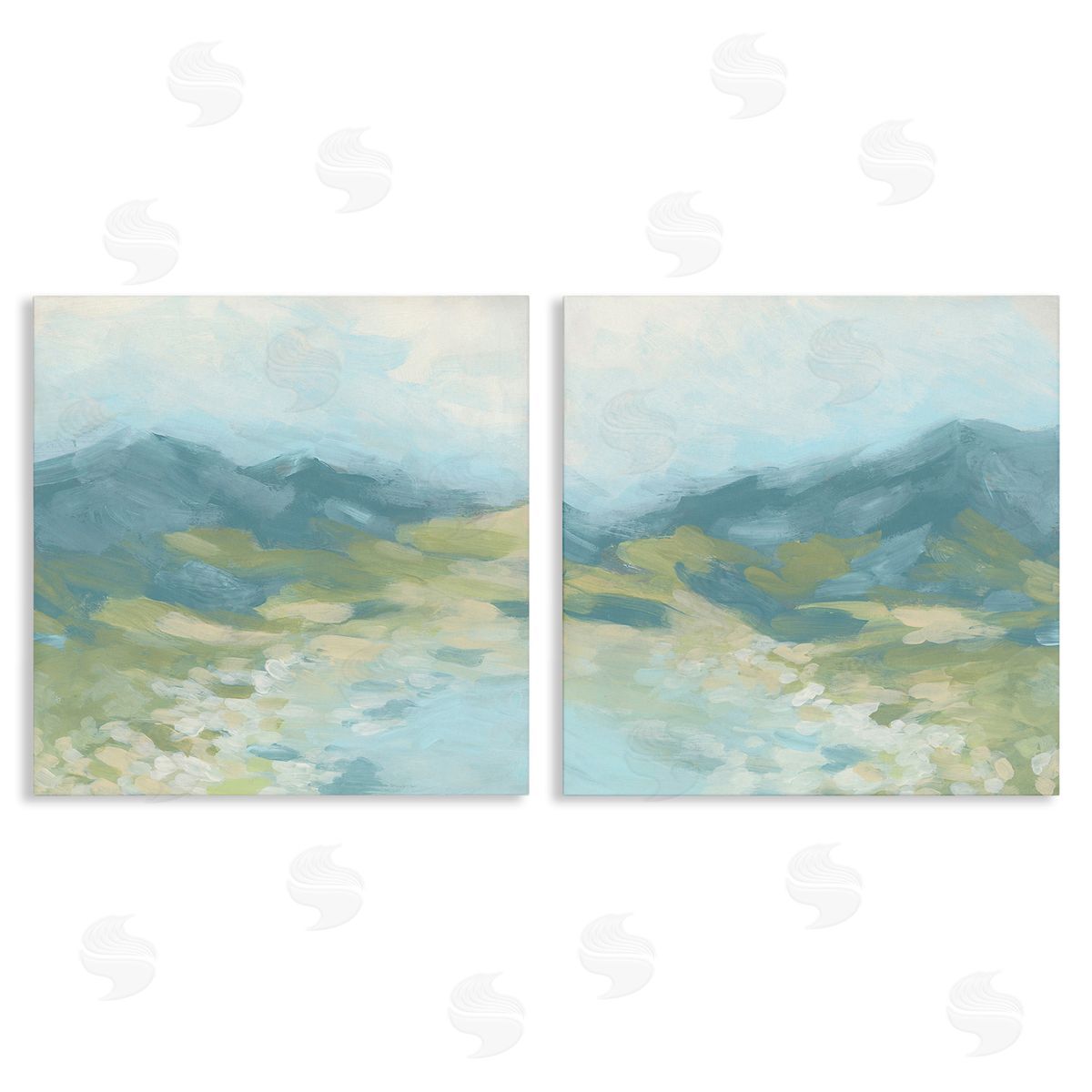 June Erica Vess Foggy Mountain Pond Canvas Wall Art Print