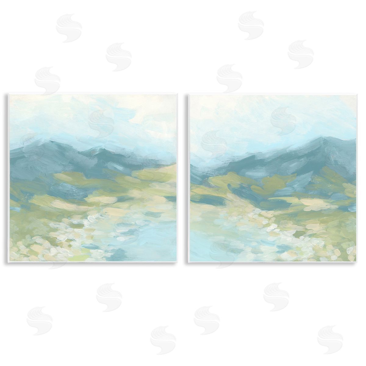 June Erica Vess Foggy Mountain Pond Wooden Wall Plaque Art Print