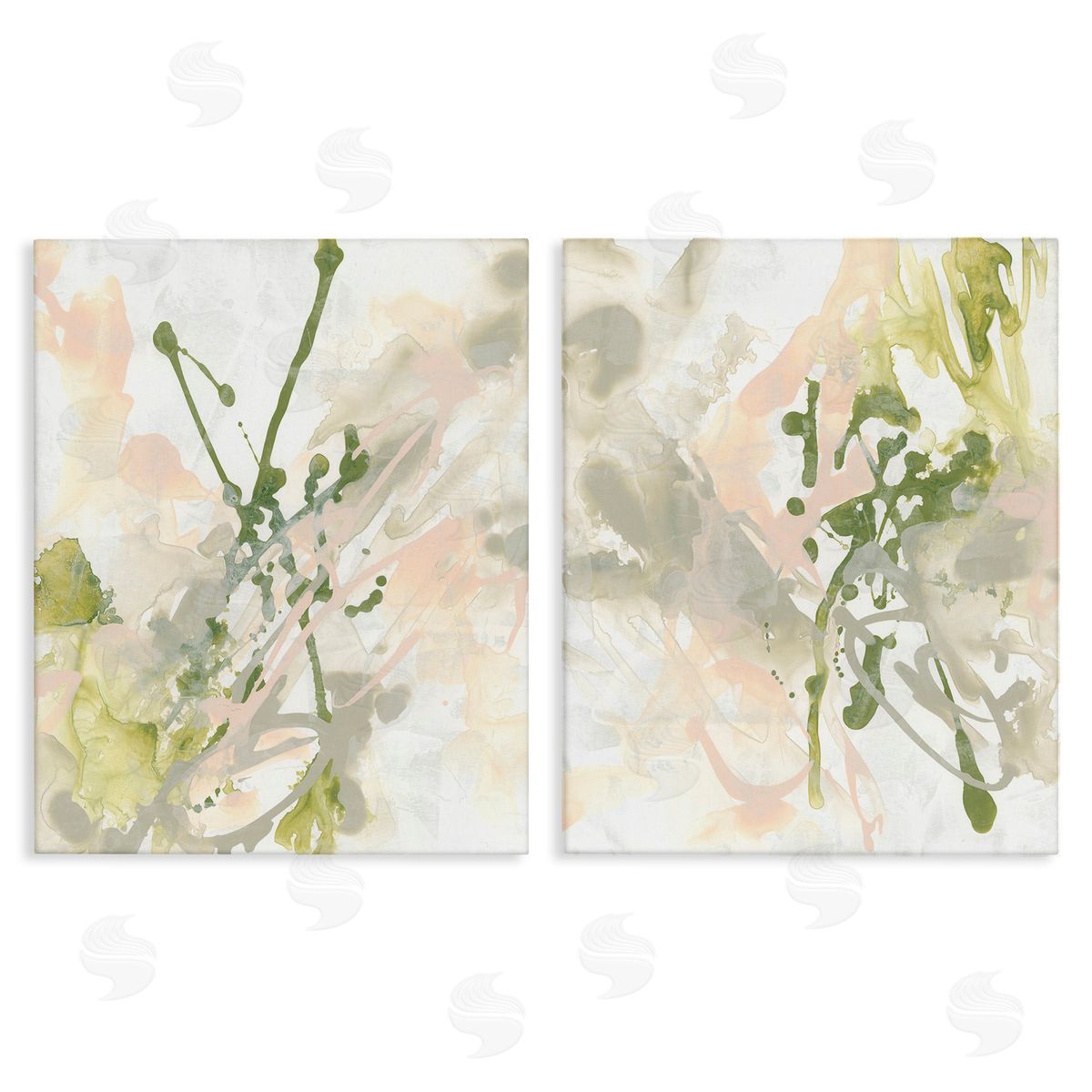 June Erica Vess Subtle Pastel Splatter Canvas Wall Art Print