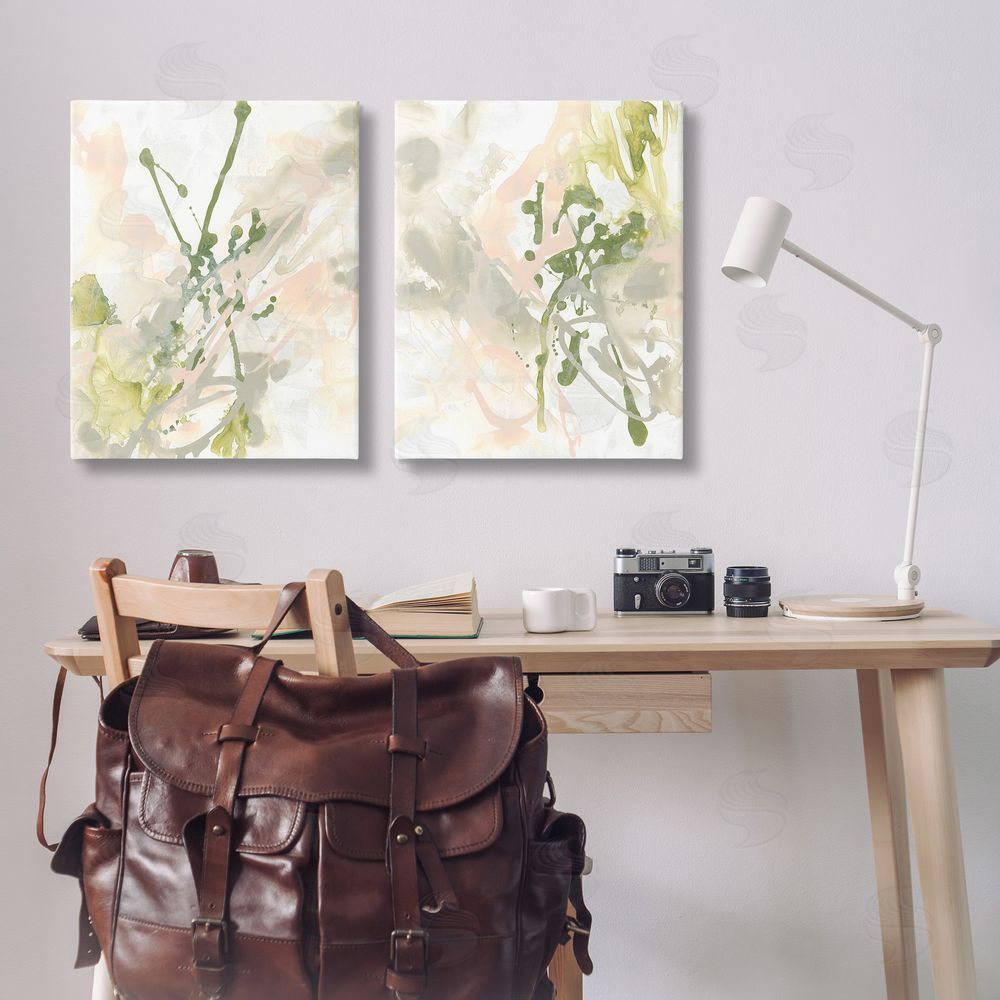 June Erica Vess Subtle Pastel Splatter Canvas Wall Art Print in Room
