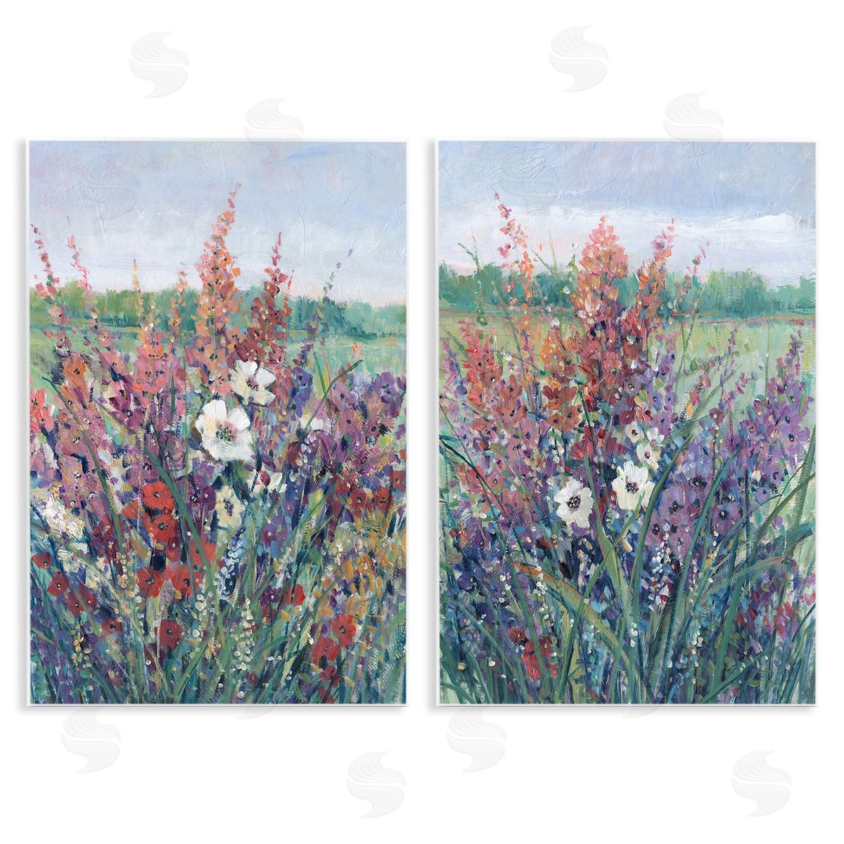 Tim O'Toole Blooming Meadow Plants Wooden Wall Plaque Art Print