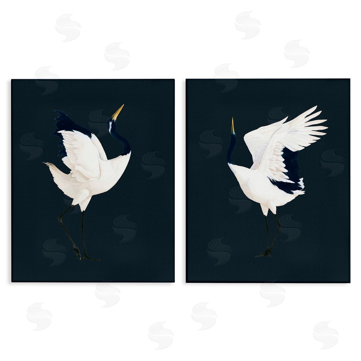 Grace Popp Traditional Cranes Dance Canvas Wall Art Print