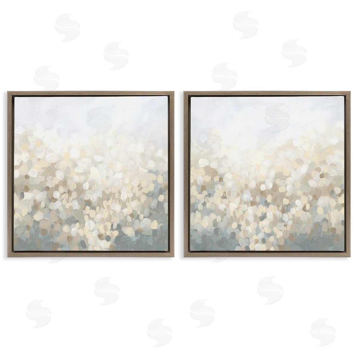 June Erica Vess Subtle Speckled Landscape Brown Floating Frame Canvas Wall Art Print