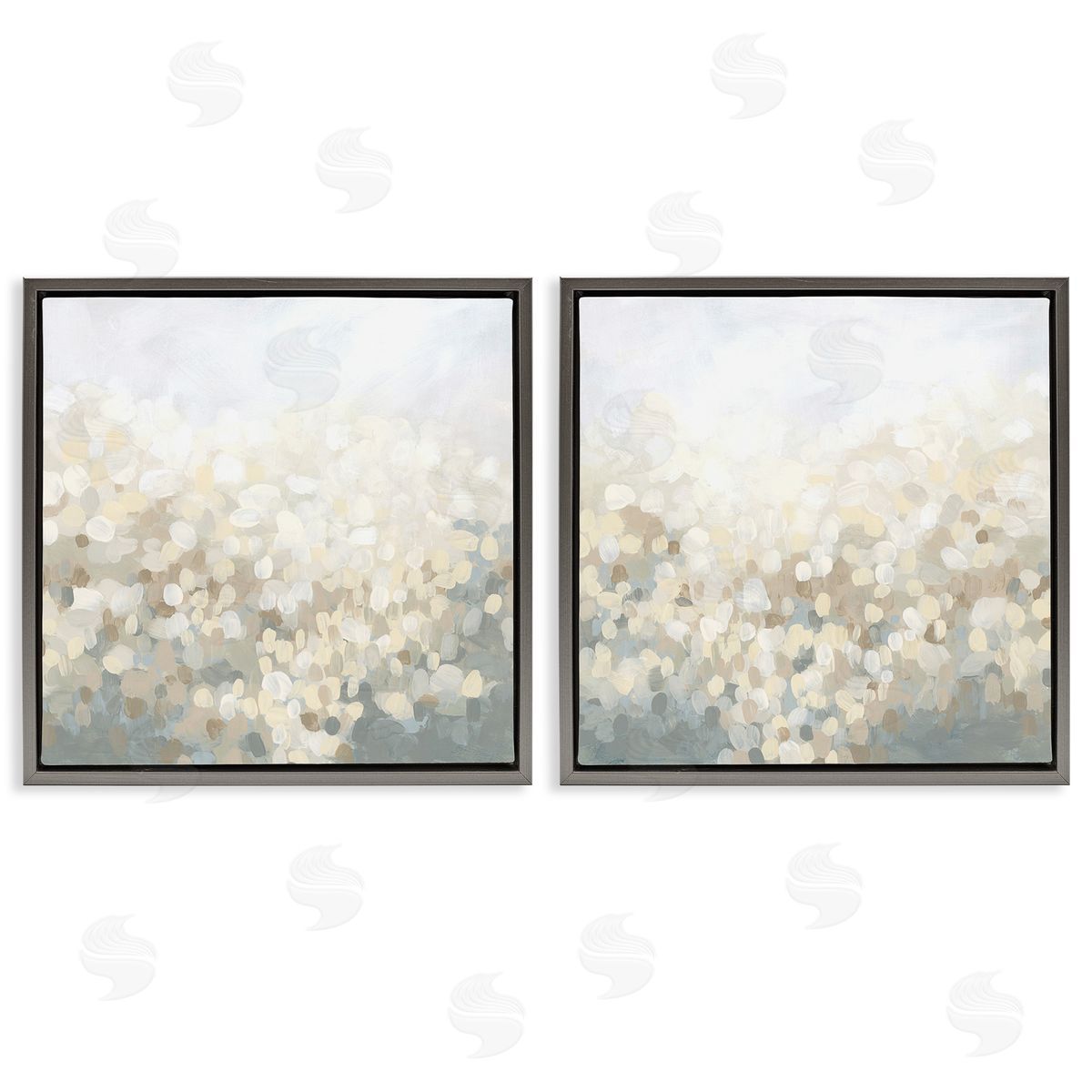 June Erica Vess Subtle Speckled Landscape Gray Floating Frame Canvas Wall Art Print