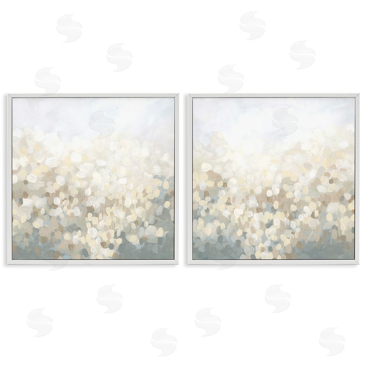June Erica Vess Subtle Speckled Landscape White Framed Giclee Wall Art Print