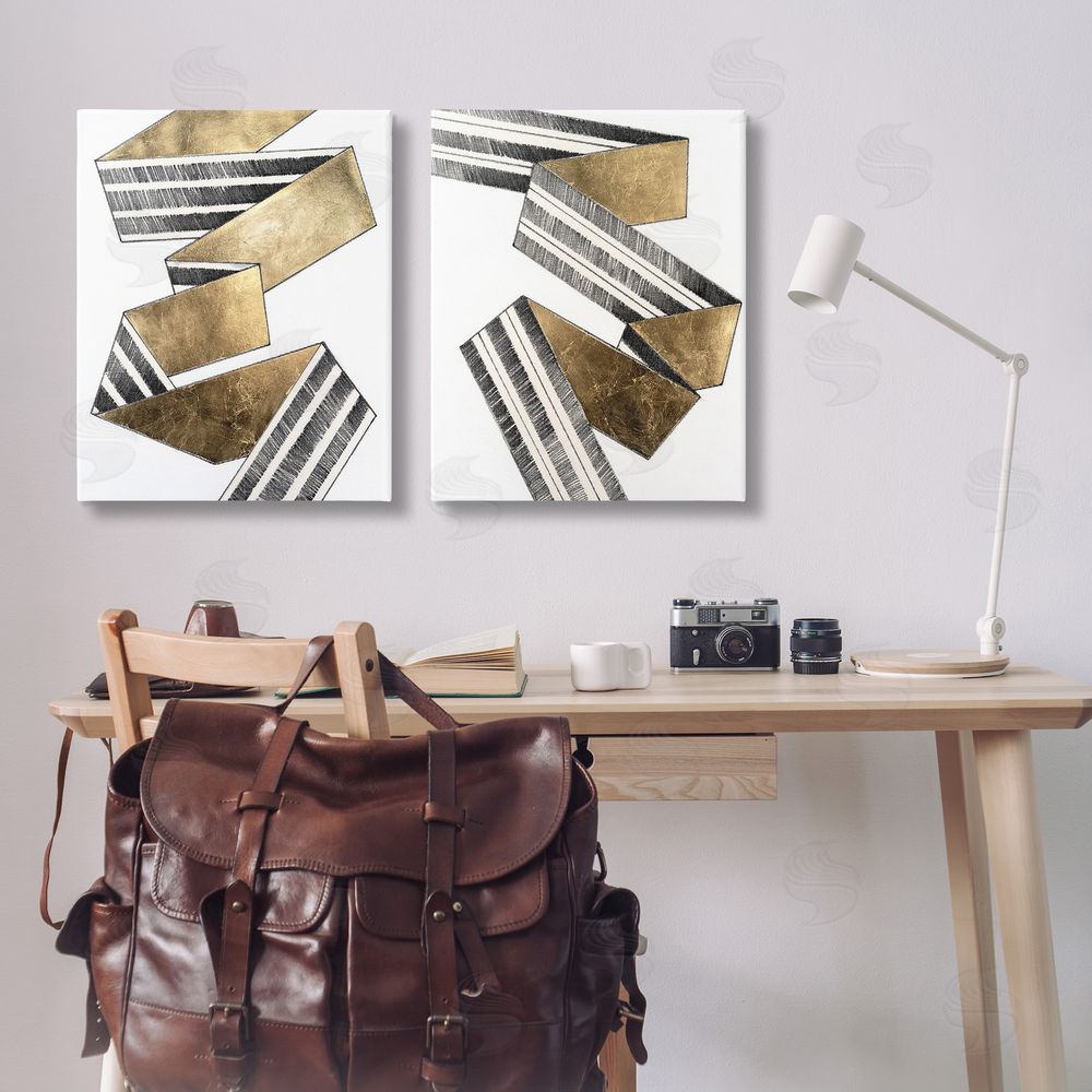 Vanna Lam Cascading Patterned Ribbon Canvas Wall Art Print in Room