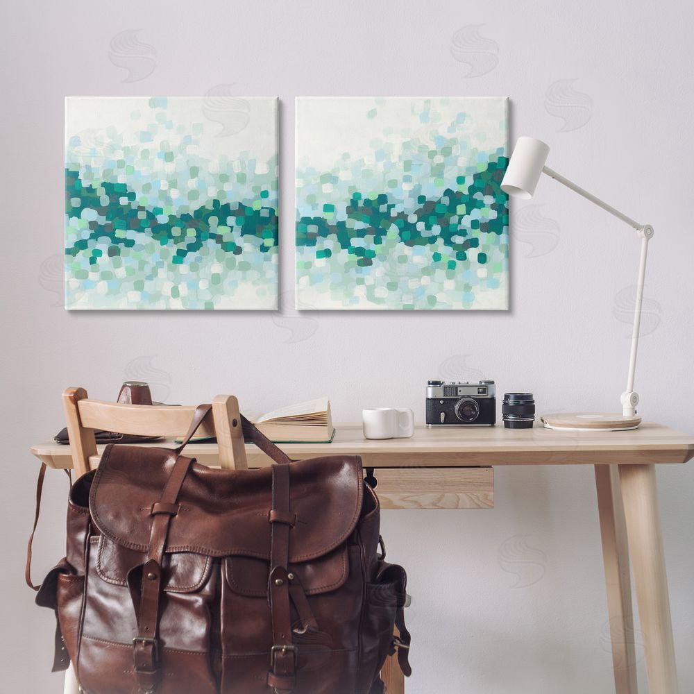 June Erica Vess Abstract Speckled Horizon Canvas Wall Art Print in Room