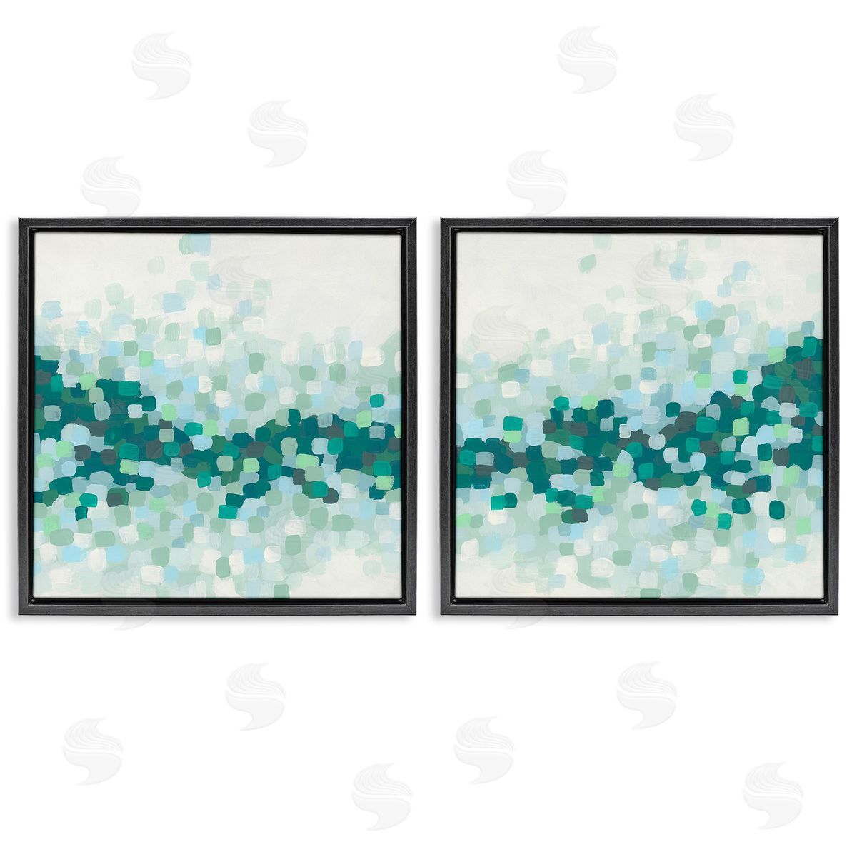 June Erica Vess Abstract Speckled Horizon Black Floating Frame Canvas Wall Art Print