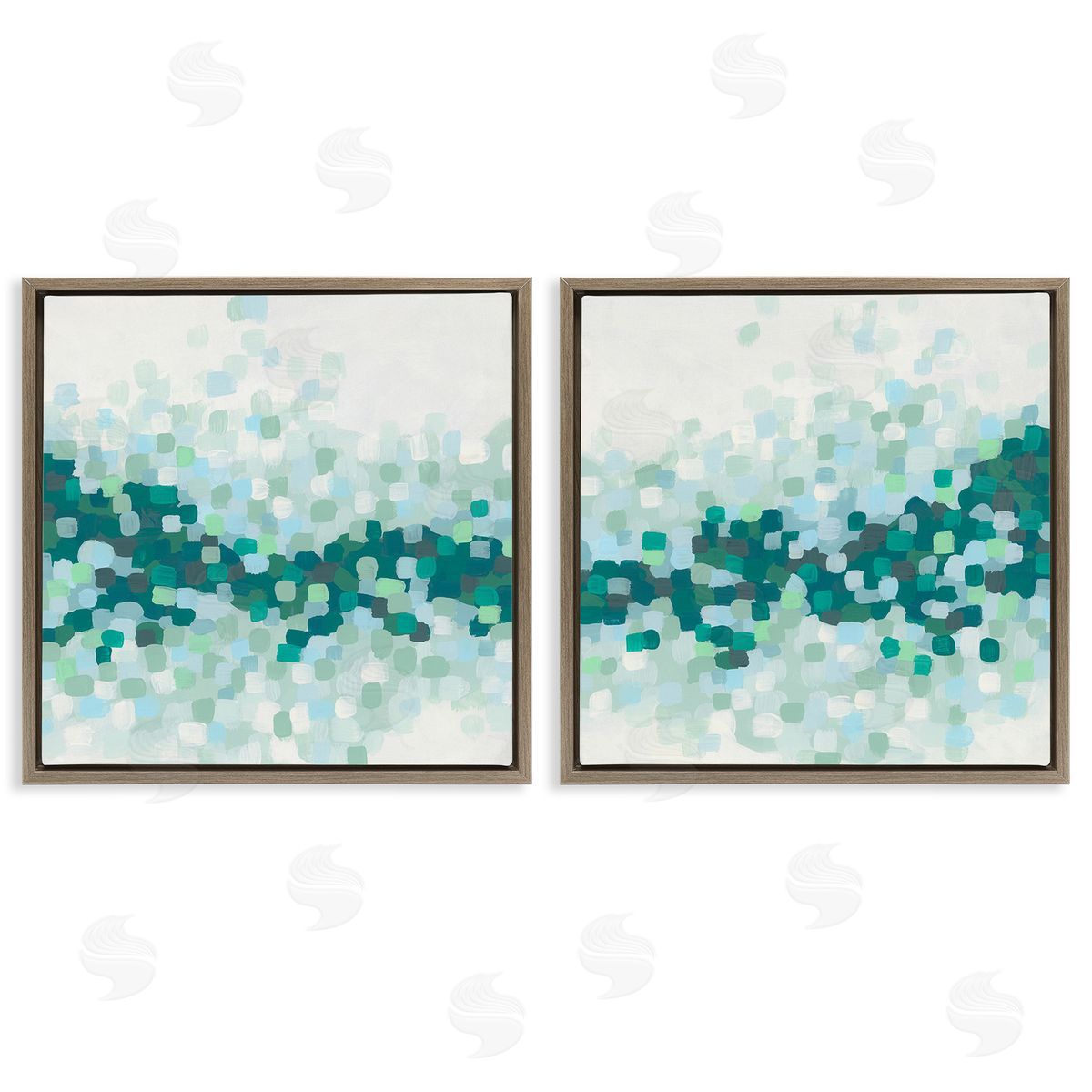 June Erica Vess Abstract Speckled Horizon Brown Floating Frame Canvas Wall Art Print