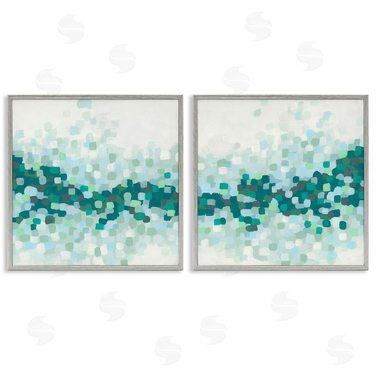 June Erica Vess Abstract Speckled Horizon Gray Framed Giclee Wall Art Print