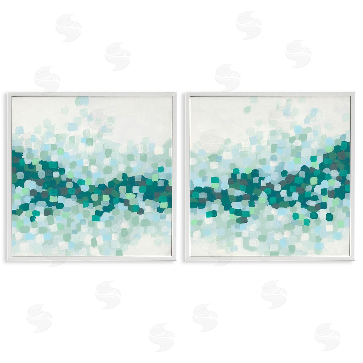 June Erica Vess Abstract Speckled Horizon White Framed Giclee Wall Art Print