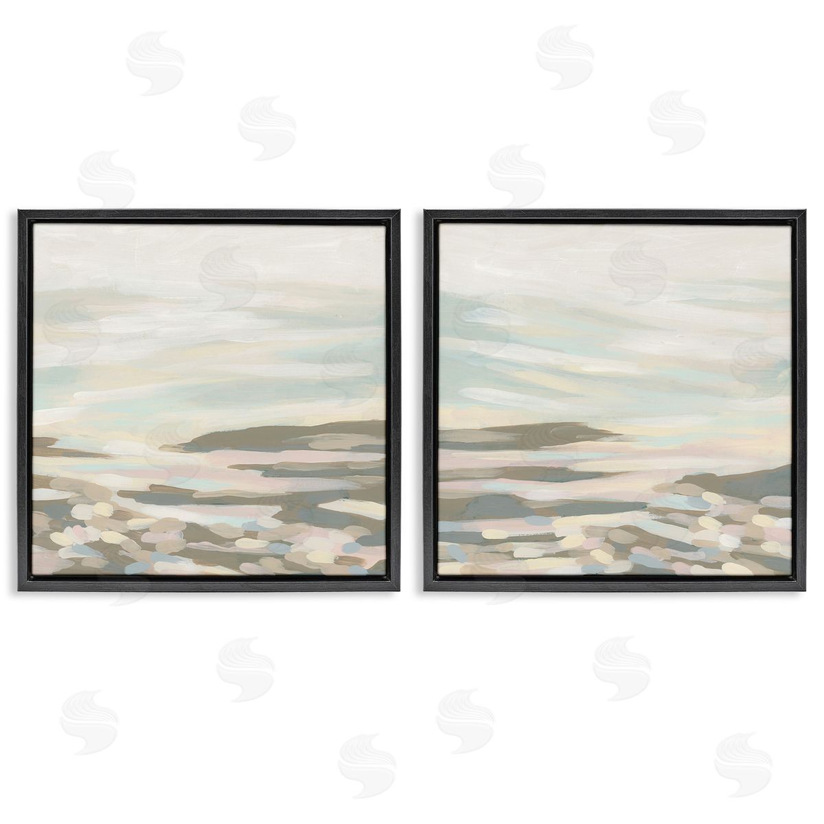 June Erica Vess Brushed Desert Landscape Black Floating Frame Canvas Wall Art Print