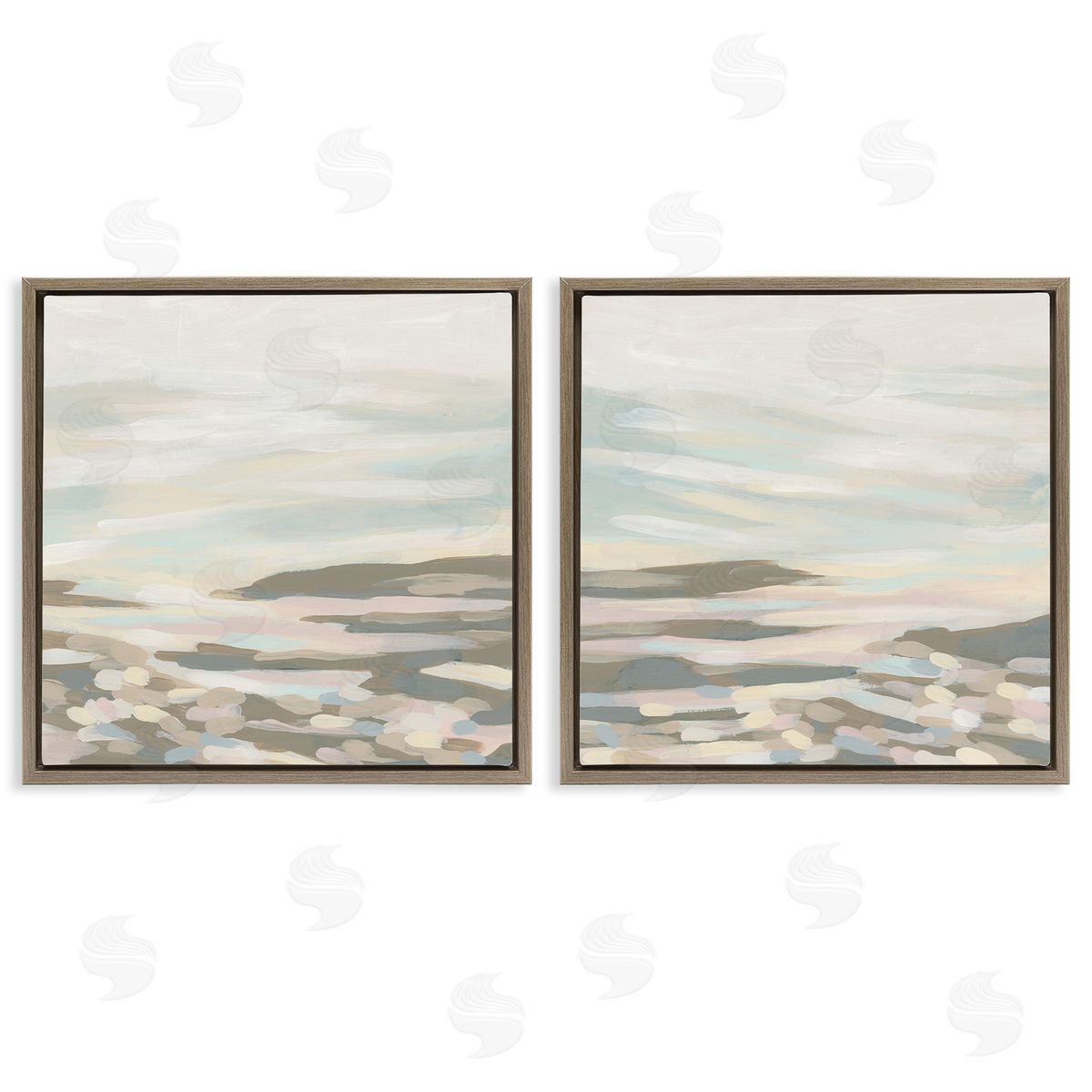 June Erica Vess Brushed Desert Landscape Brown Floating Frame Canvas Wall Art Print