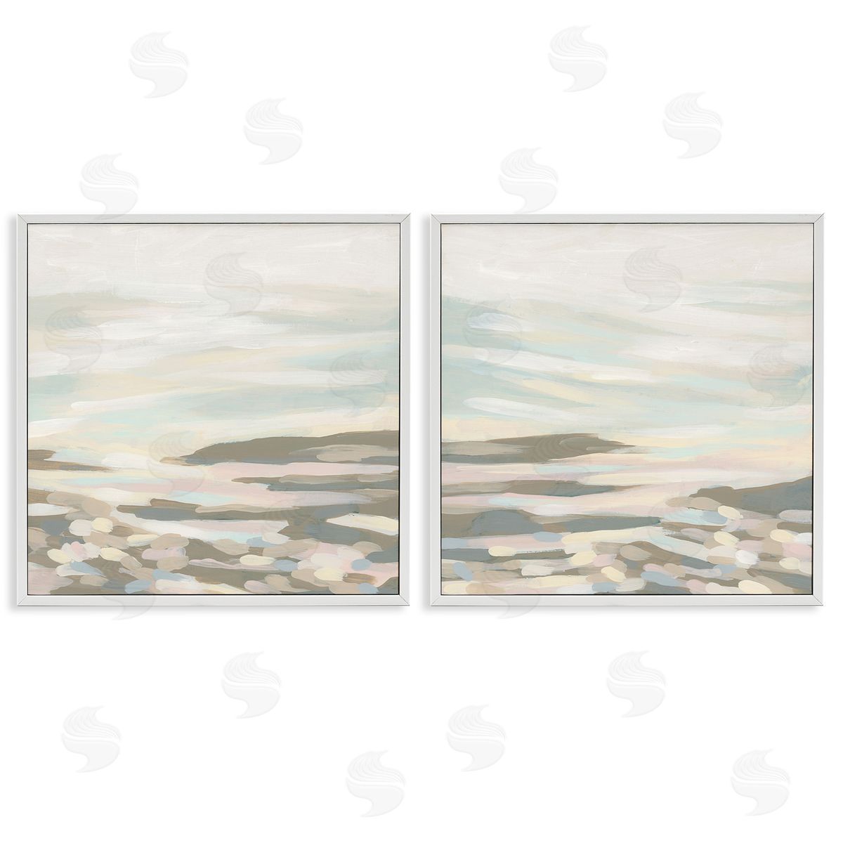 June Erica Vess Brushed Desert Landscape White Framed Giclee Wall Art Print