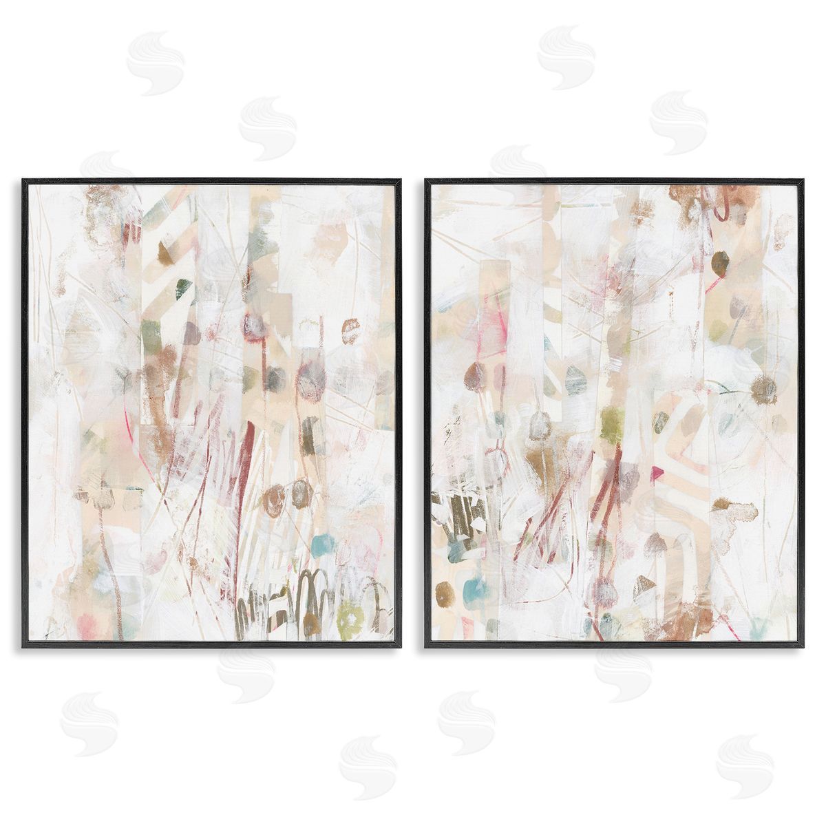 June Erica Vess Subtle Chaotic Patterns Black Framed Giclee Wall Art Print