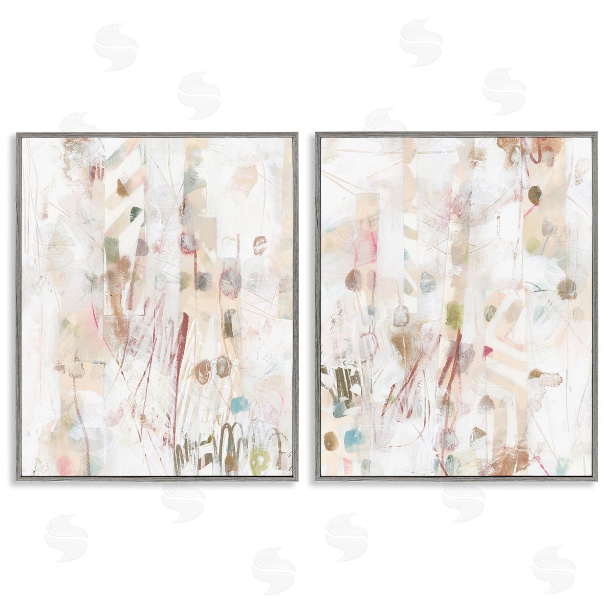 June Erica Vess Subtle Chaotic Patterns Gray Framed Giclee Wall Art Print