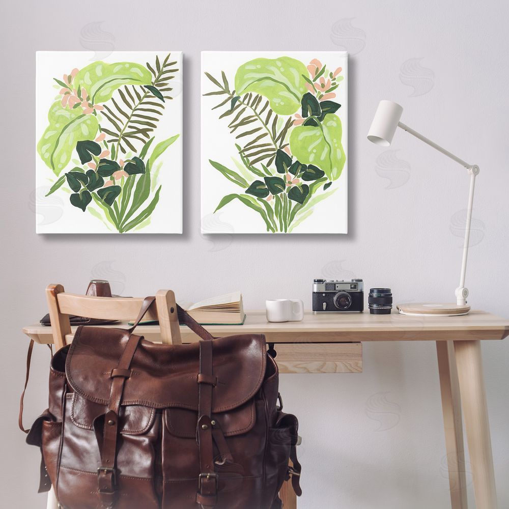 June Erica Vess Abstract Tropical Blooms Canvas Wall Art Print in Room